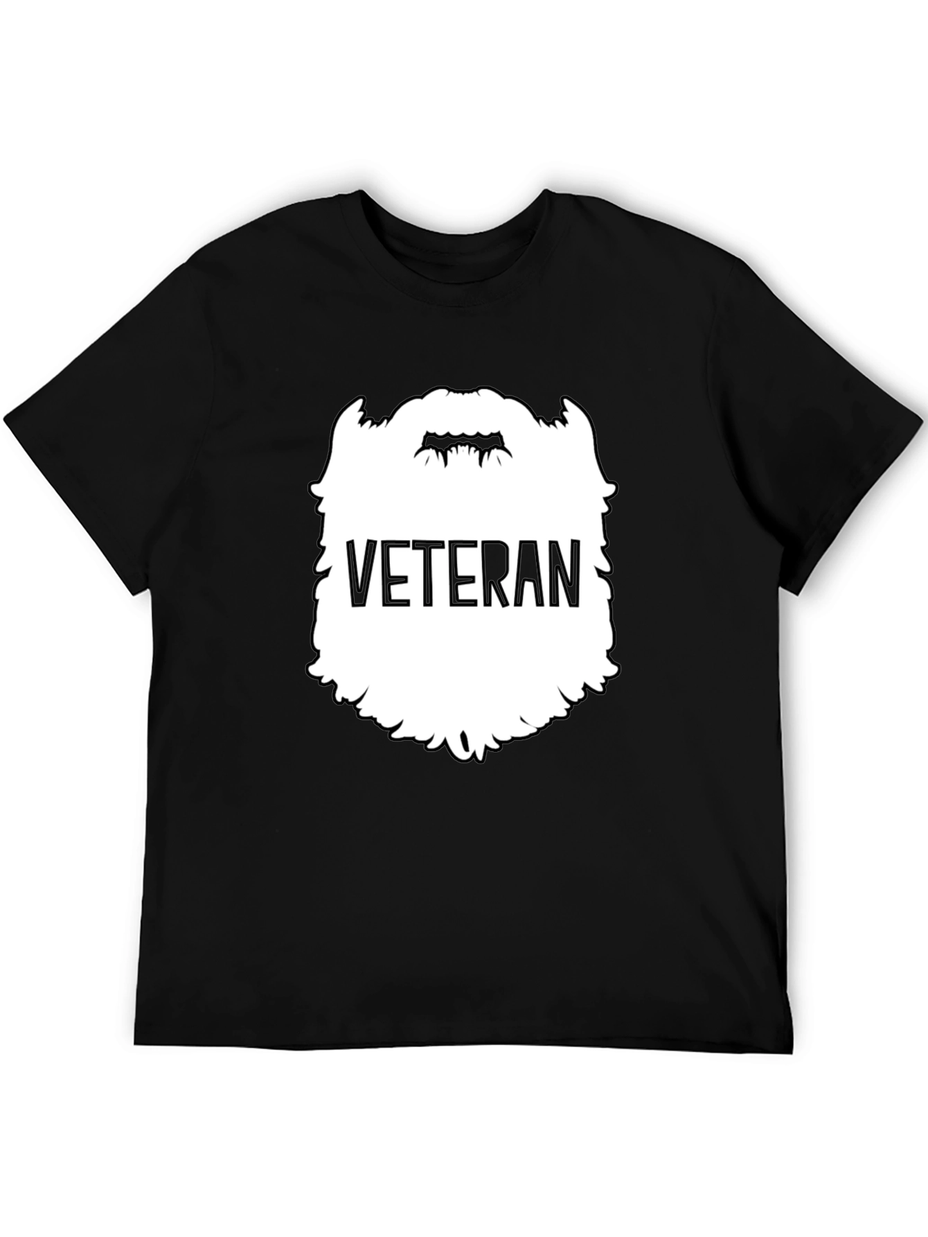 Veteran Beard Graphic Tee - Black Crewneck