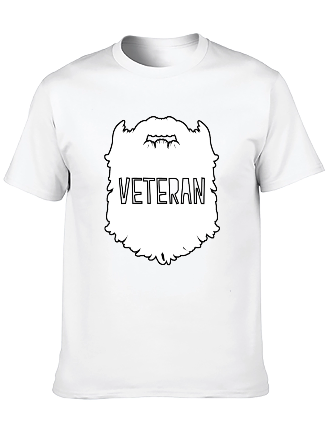 Veteran Beard Graphic Tee - Black Crewneck