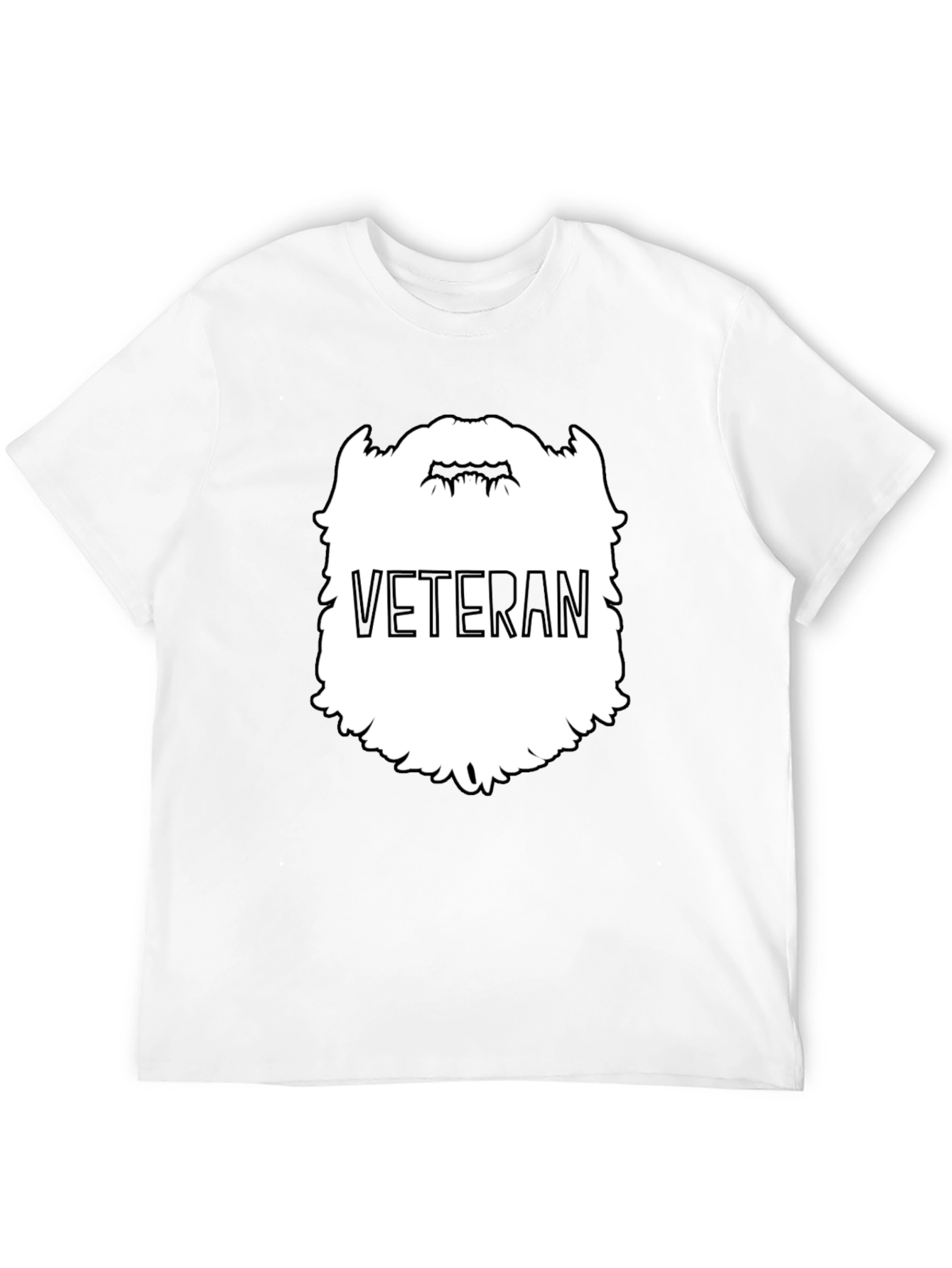 Veteran Beard Graphic Tee - Black Crewneck