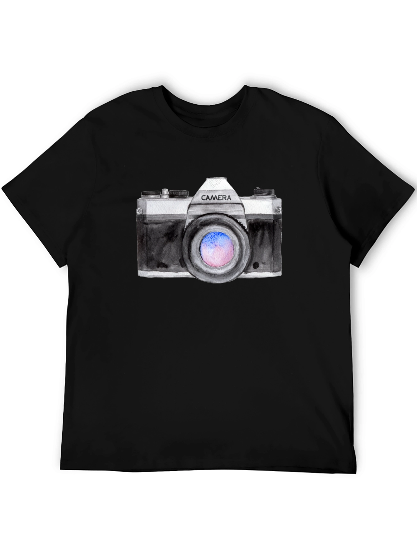 Retro Camera Graphic Black T-Shirt