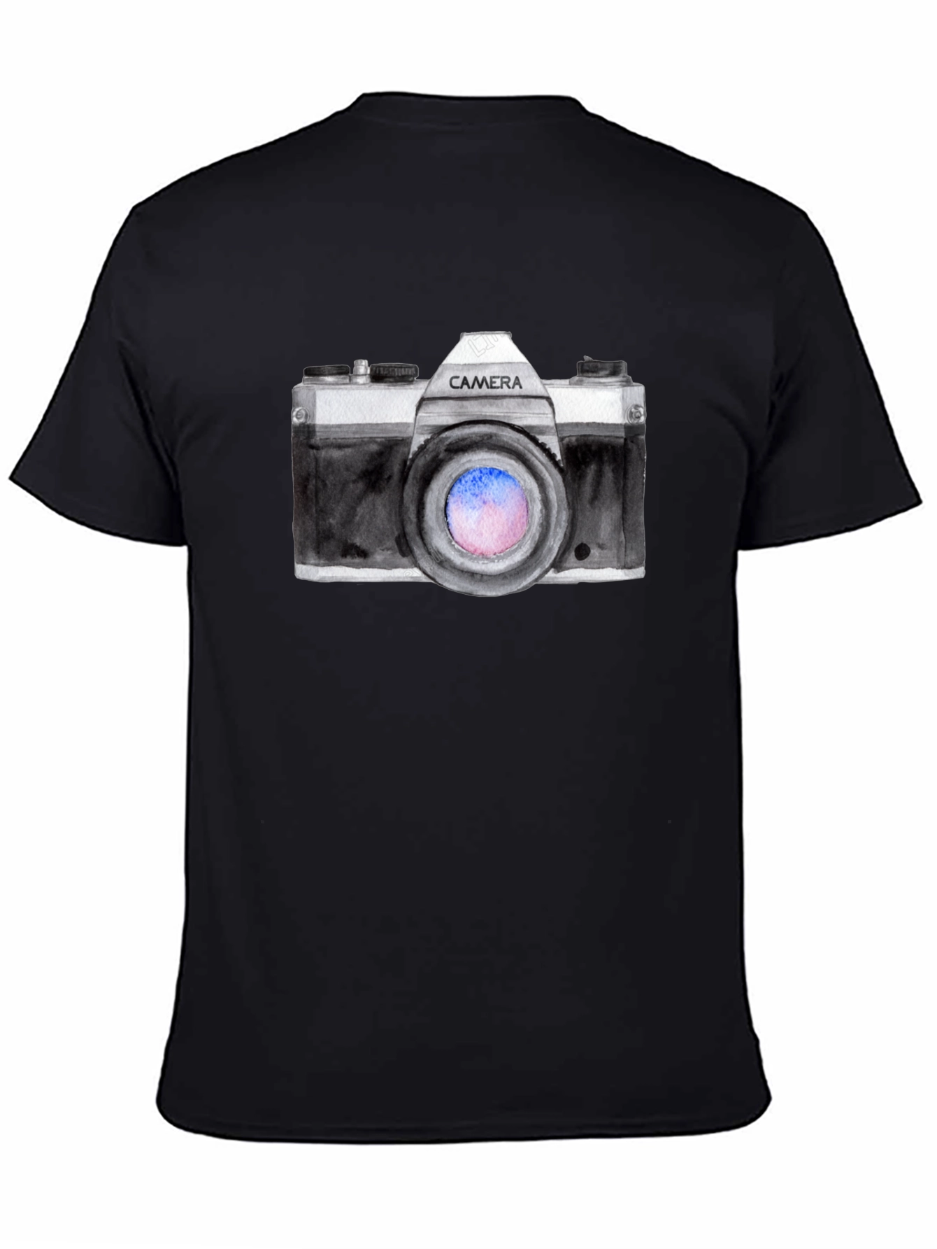 Retro Camera Graphic Black T-Shirt