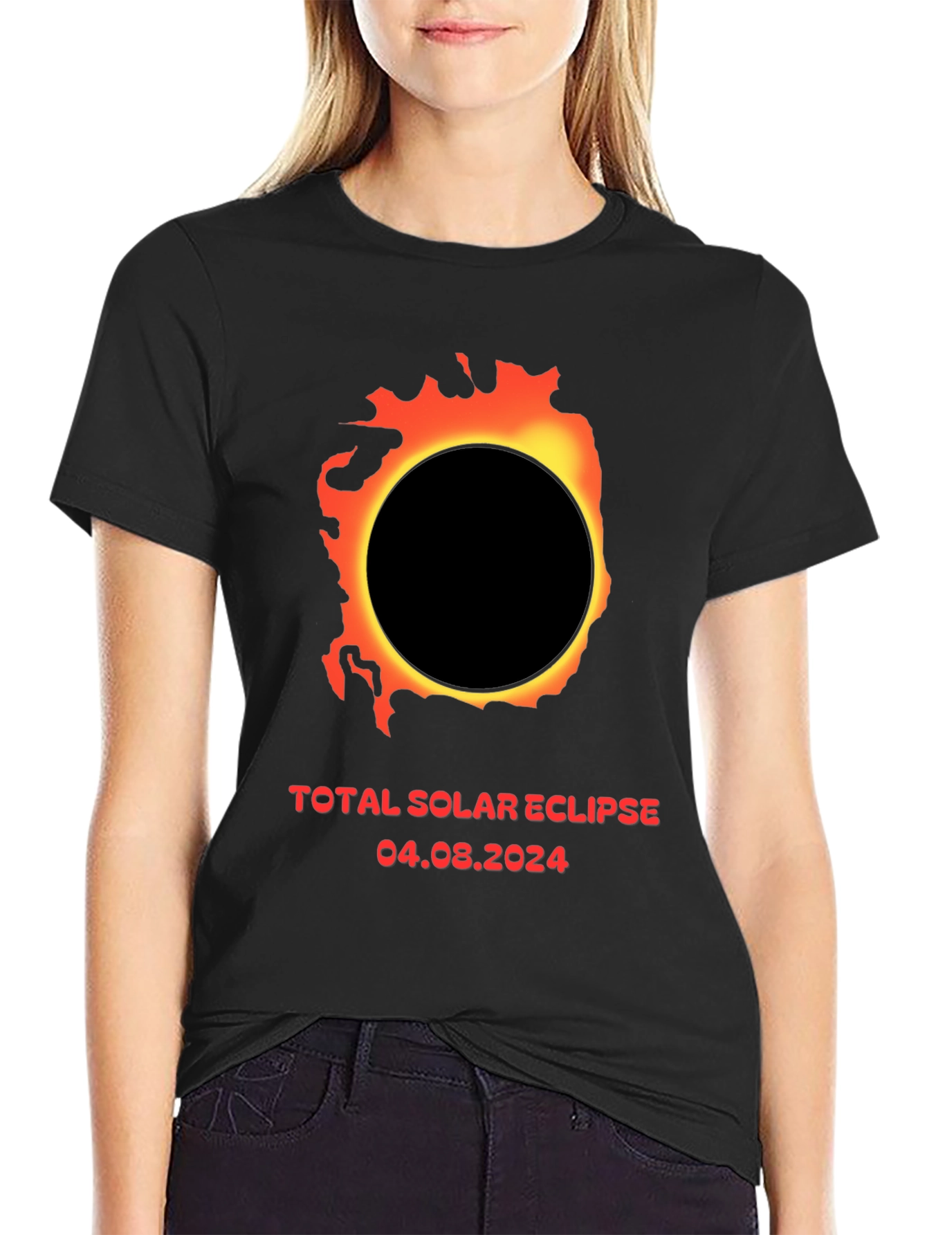 Total Solar Eclipse 2024 Black T-Shirt