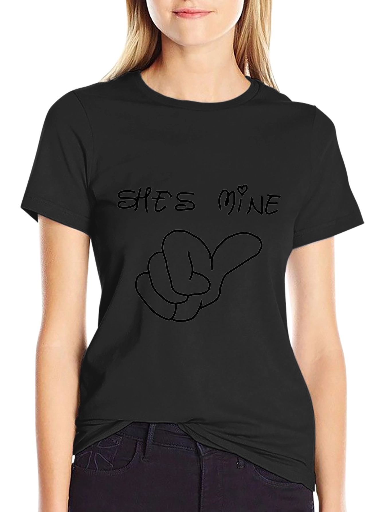 Shes Mine Graphic T-Shirt - Black - Casual Wear