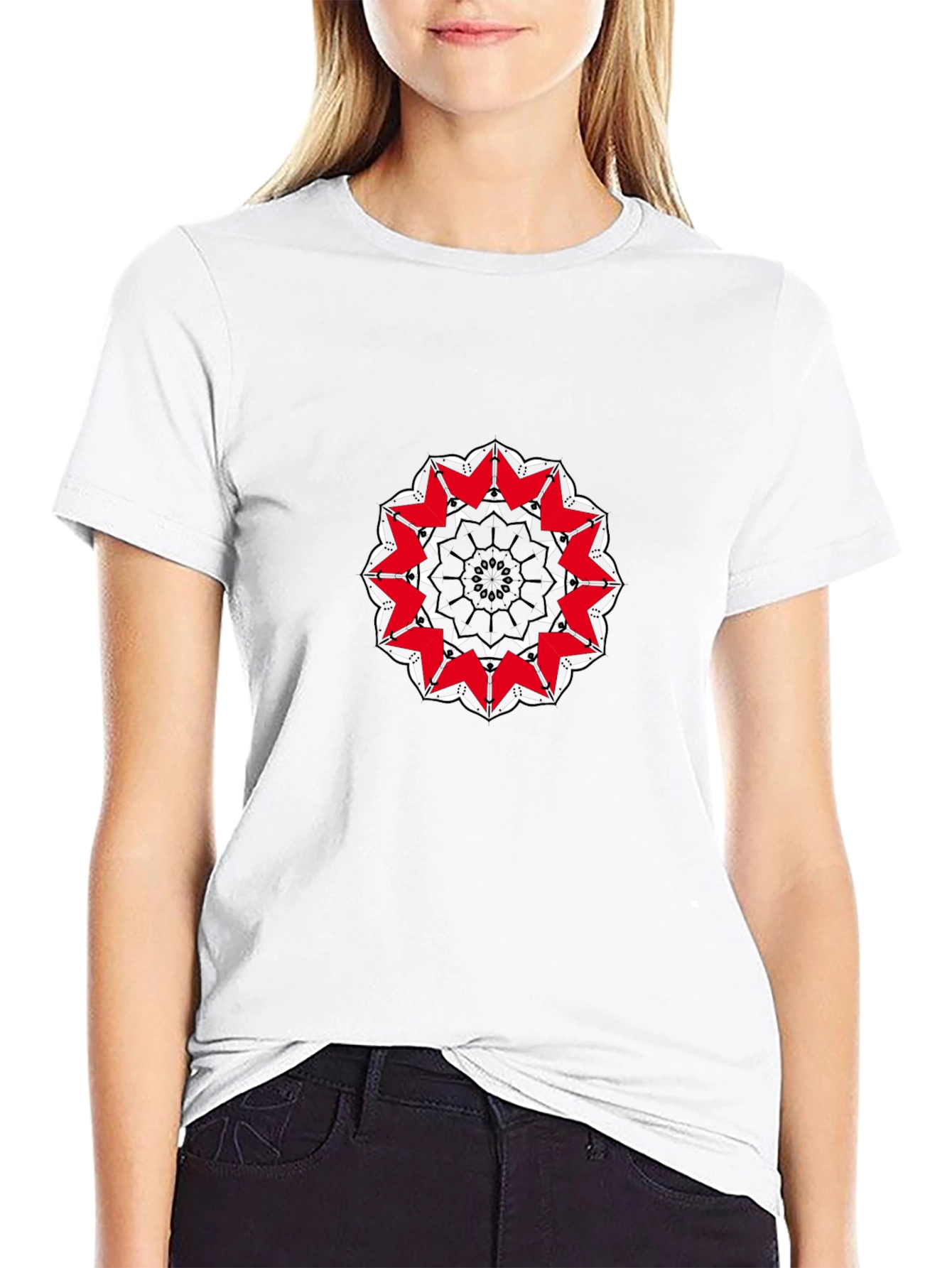 Abstract Mandala Graphic Black T-Shirt