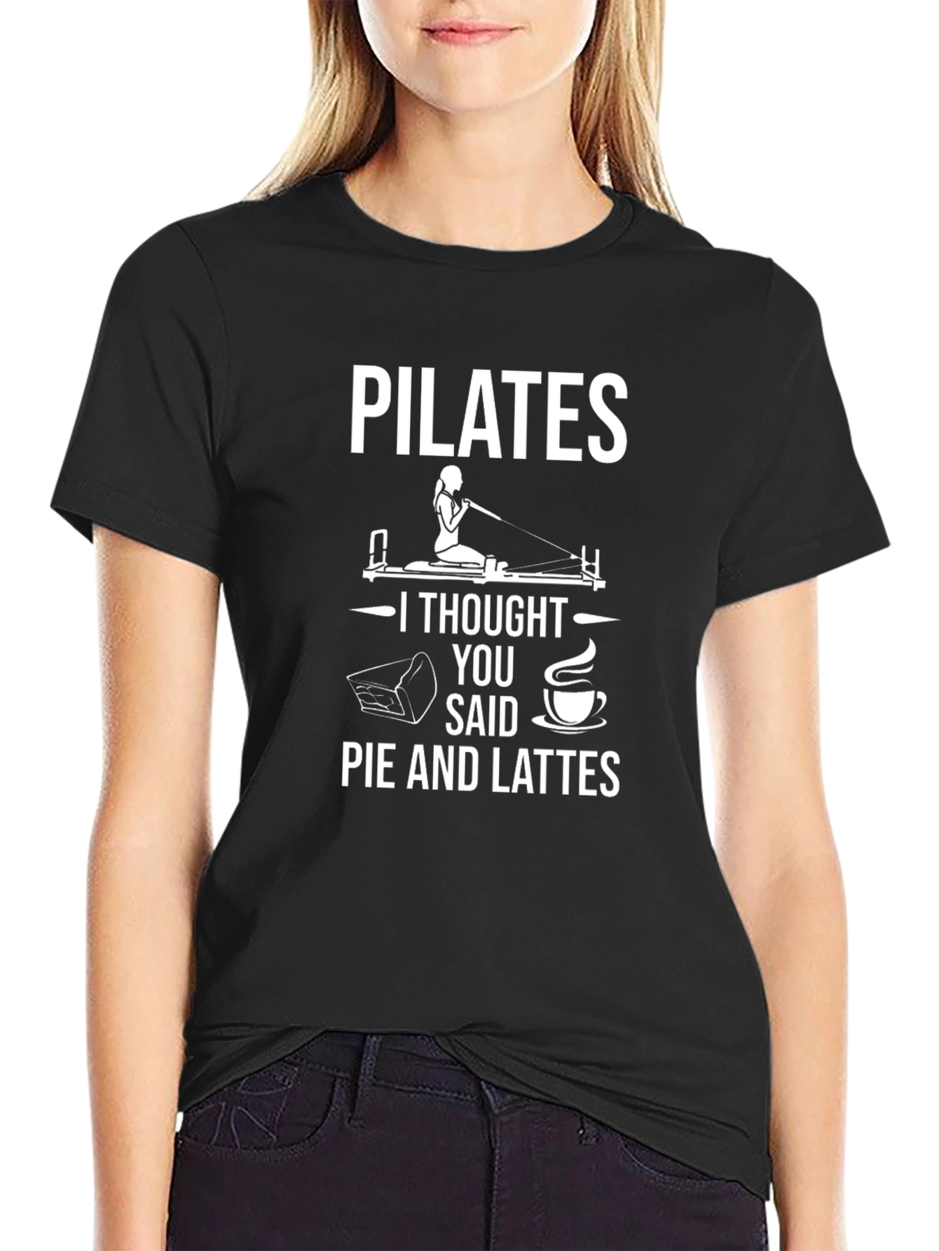 Pilates Pie and Lattes Funny T-Shirt