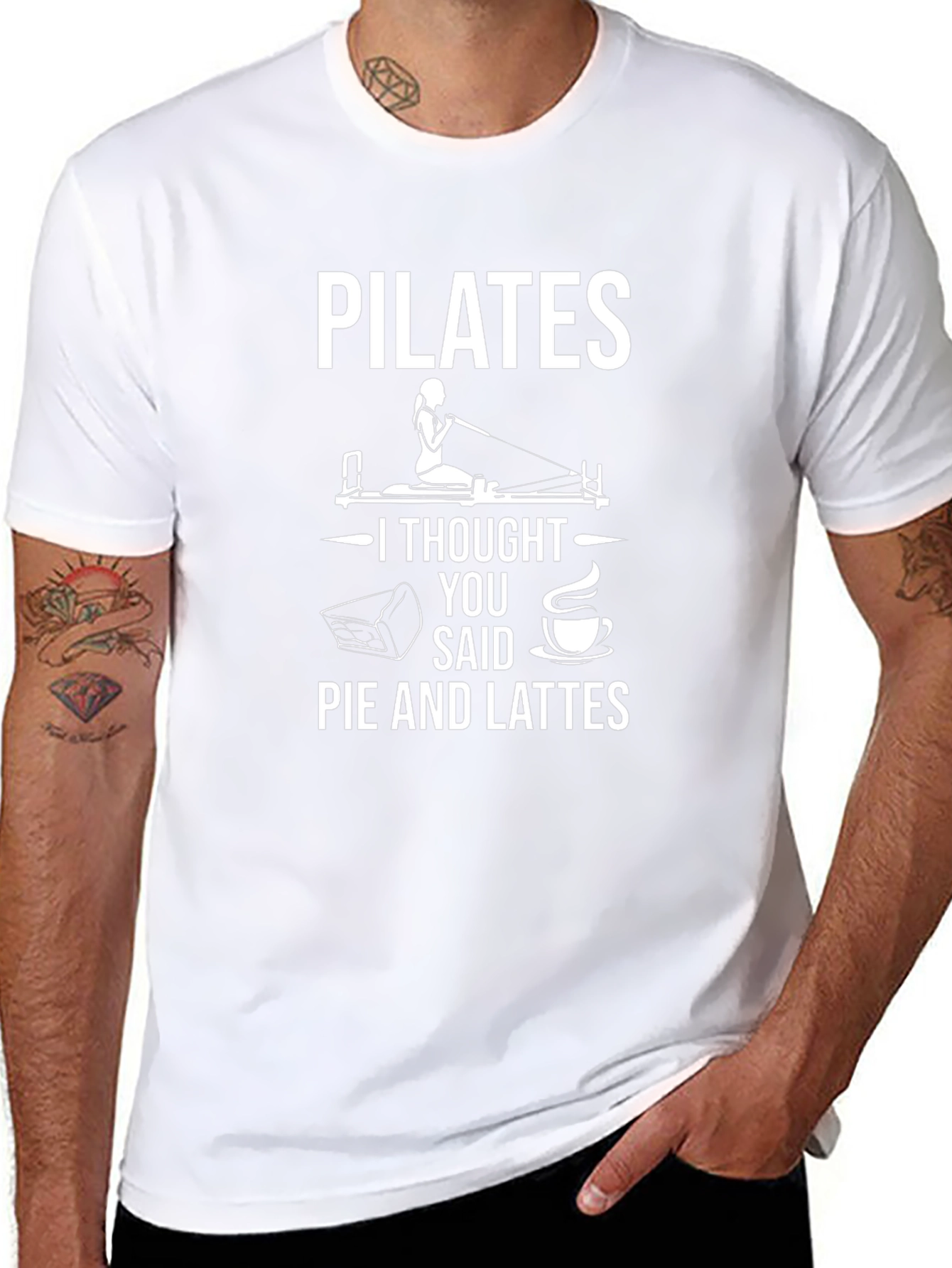Pilates Pie and Lattes Funny T-Shirt