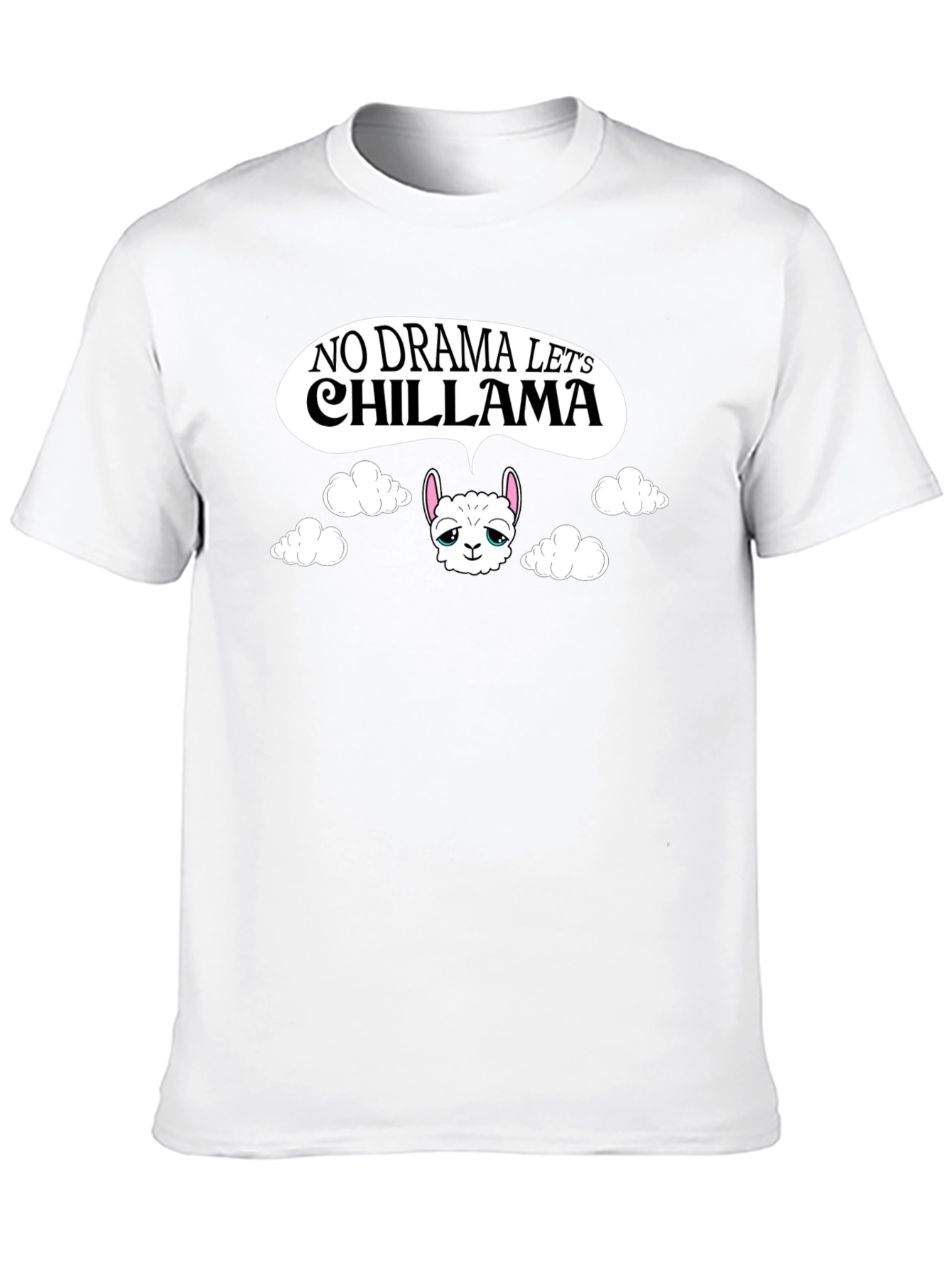 No Drama Lets Chill Llama Black T-Shirt
