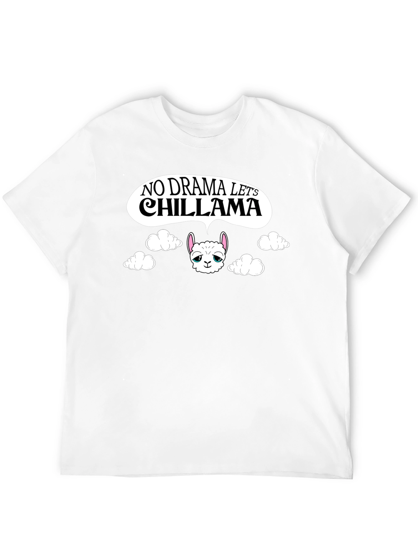No Drama Lets Chill Llama Black T-Shirt