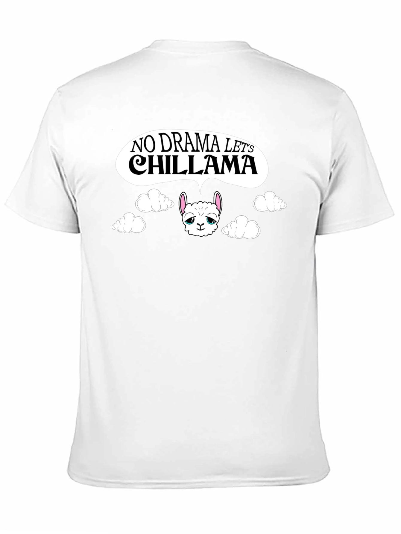 No Drama Lets Chill Llama Black T-Shirt
