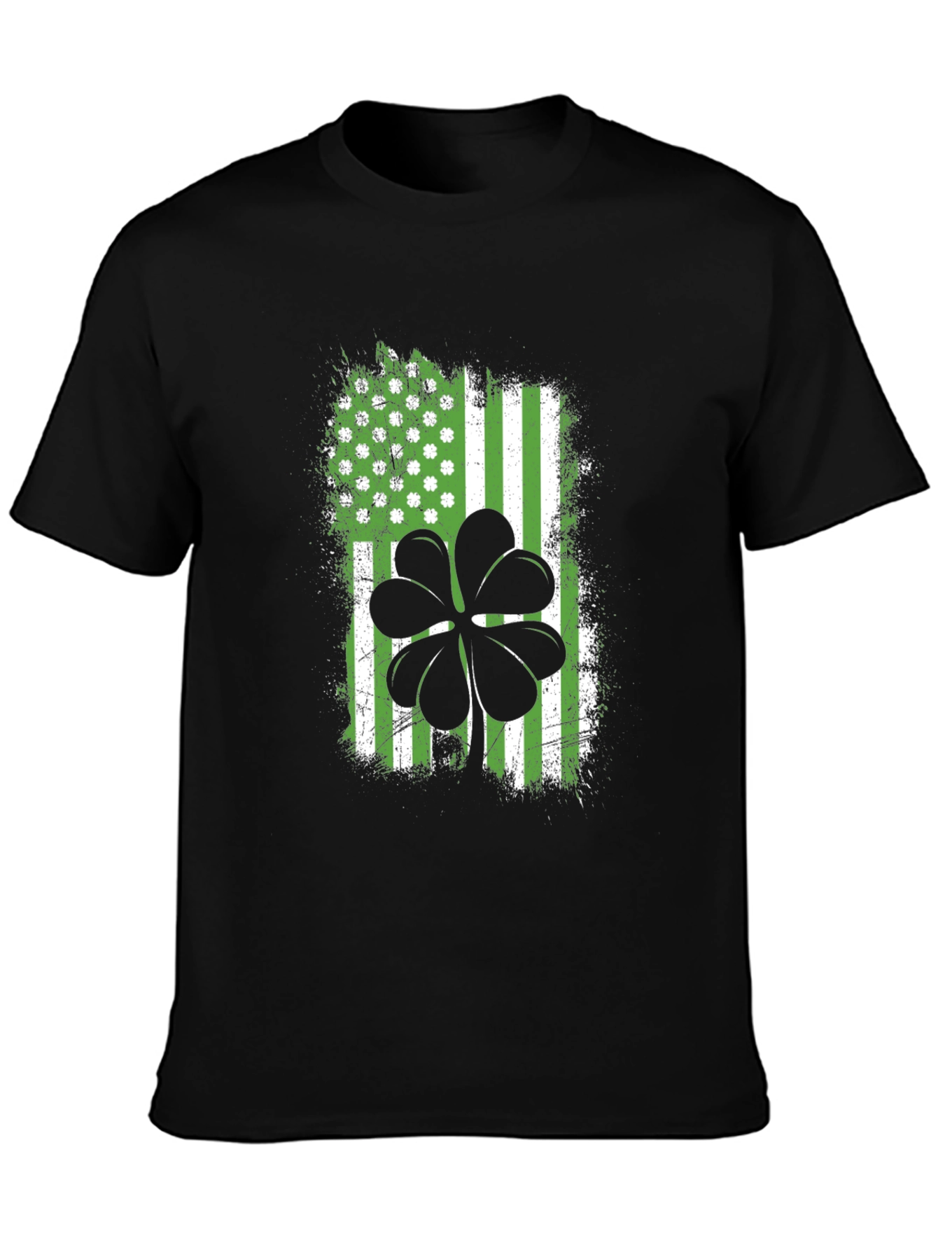 St. Patricks Day Shamrock USA Flag T-Shirt