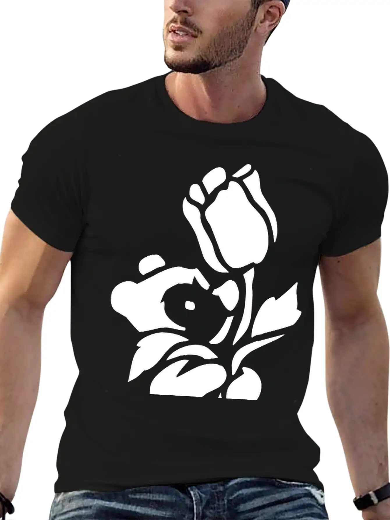 Baby Bear With A Giant Flower Soft Cotton Short Sleeve Tee – Unisex Wardrobe Staple
