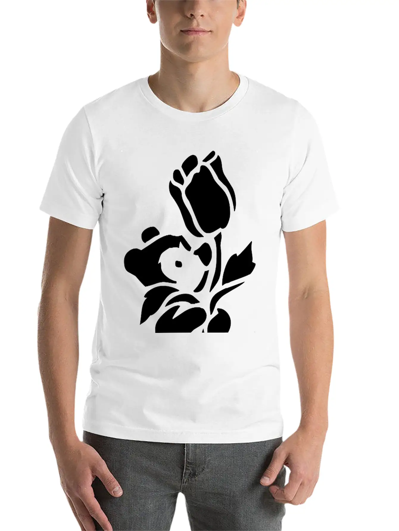 Baby Bear With A Giant Flower Soft Cotton Short Sleeve Tee – Unisex Wardrobe Staple