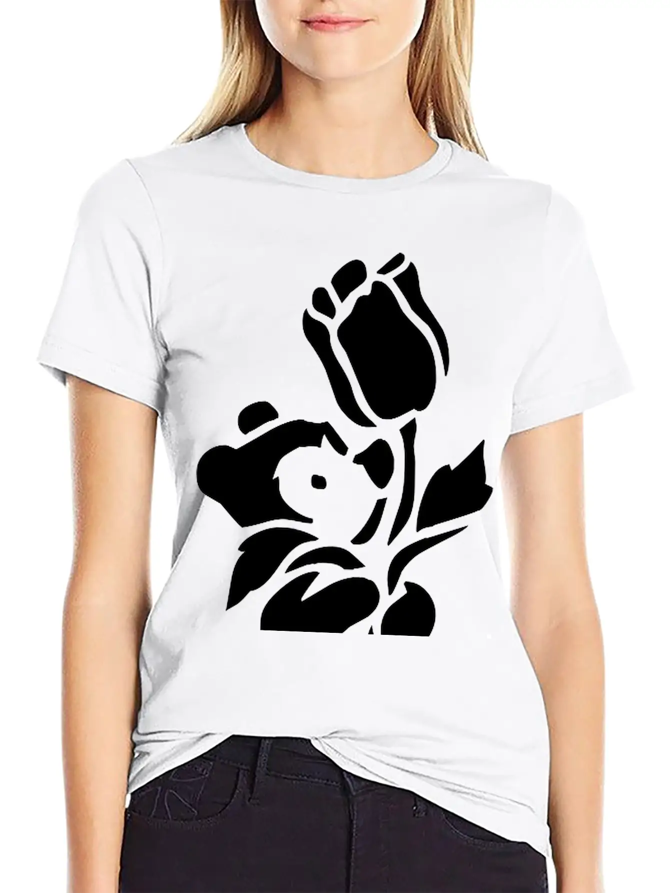 Baby Bear With A Giant Flower Soft Cotton Short Sleeve Tee – Unisex Wardrobe Staple
