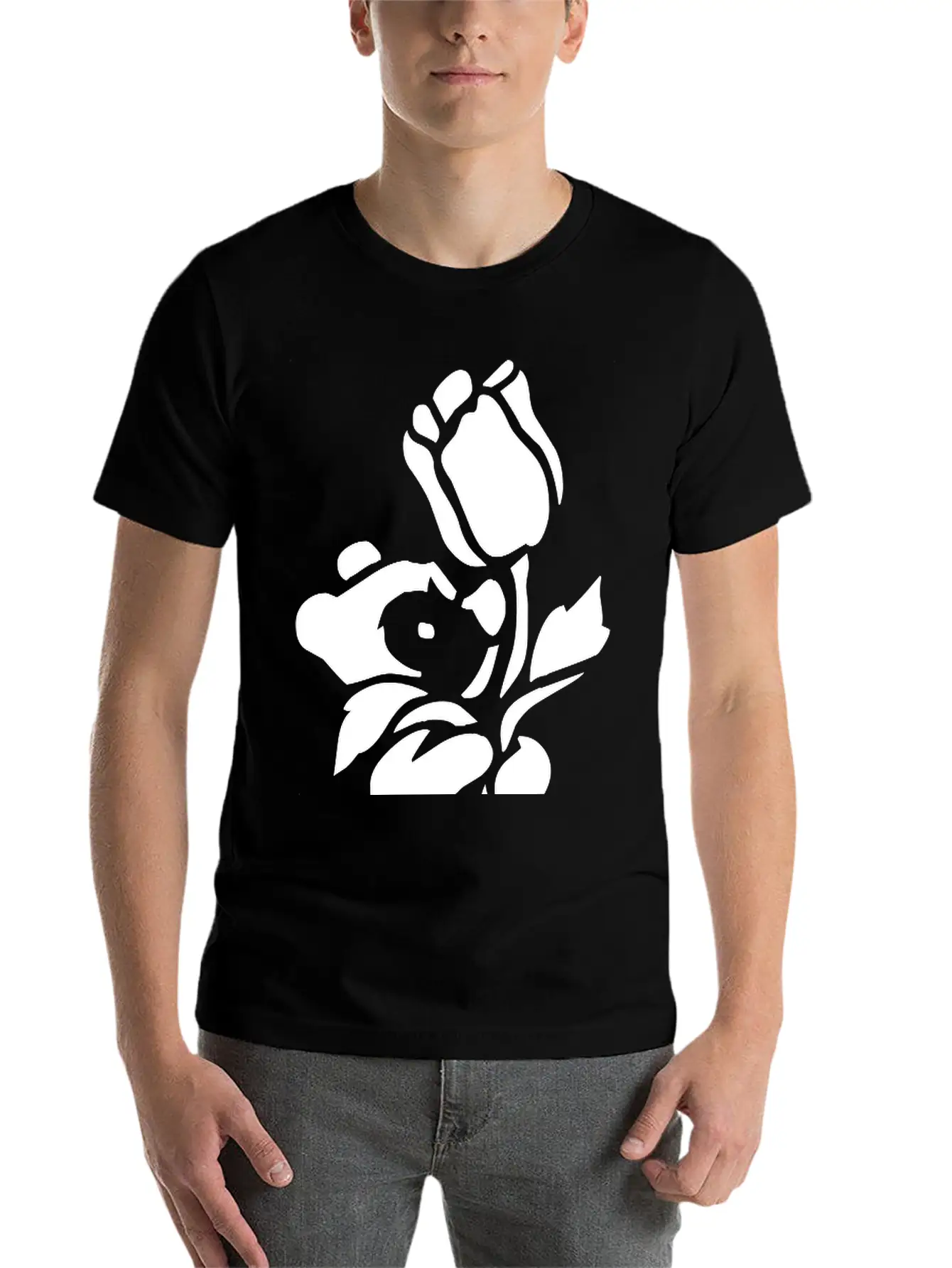 Baby Bear With A Giant Flower Soft Cotton Short Sleeve Tee – Unisex Wardrobe Staple