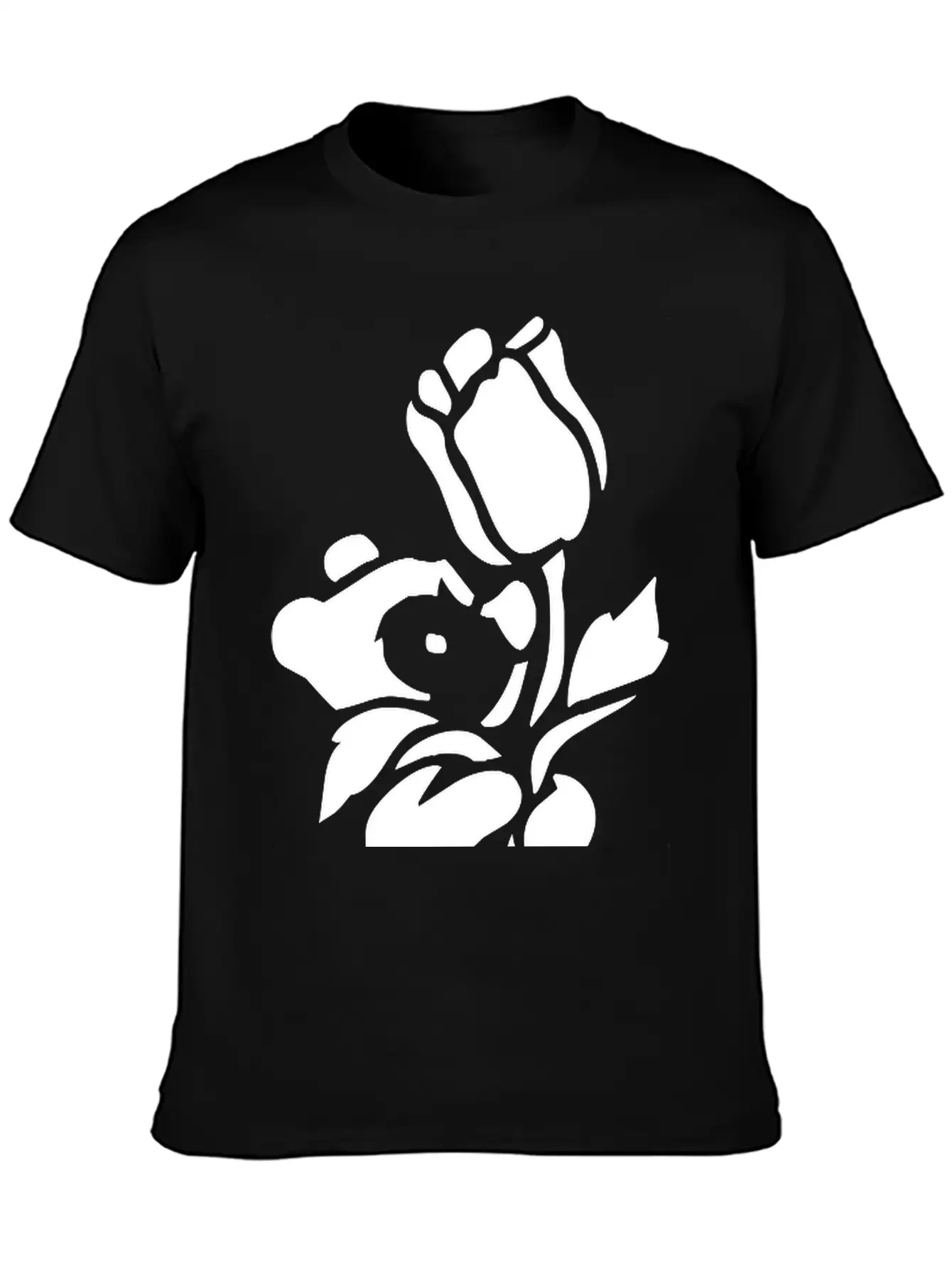 Baby Bear With A Giant Flower Soft Cotton Short Sleeve Tee – Unisex Wardrobe Staple
