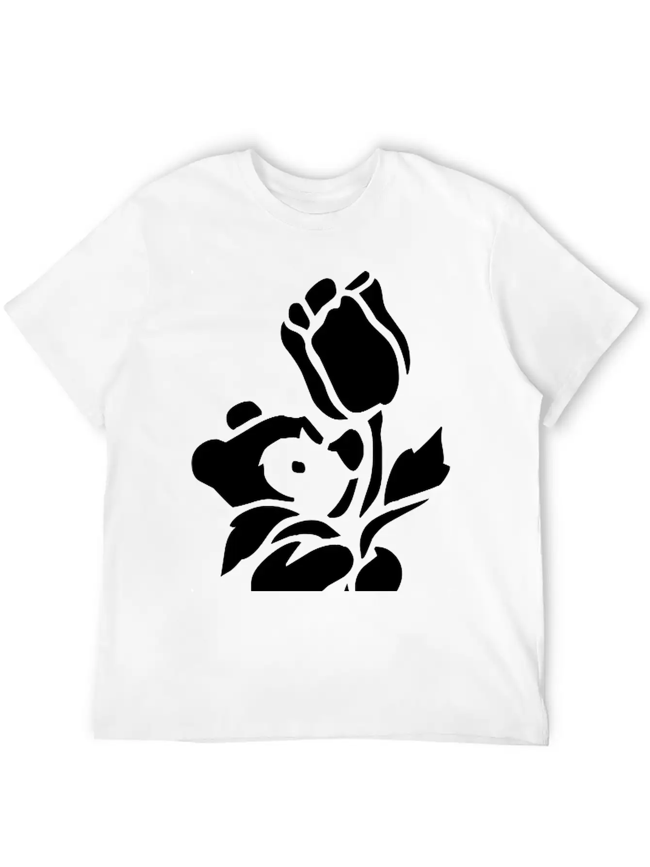 Baby Bear With A Giant Flower Soft Cotton Short Sleeve Tee – Unisex Wardrobe Staple