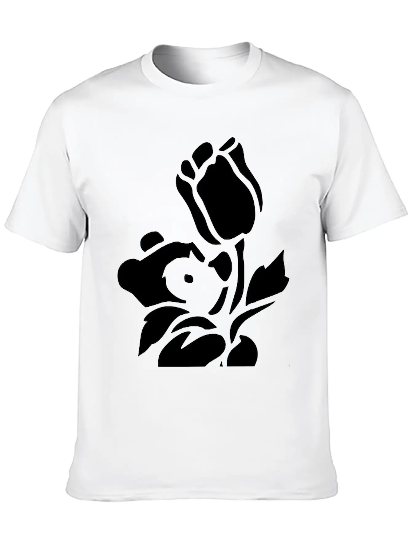 Baby Bear With A Giant Flower Soft Cotton Short Sleeve Tee – Unisex Wardrobe Staple