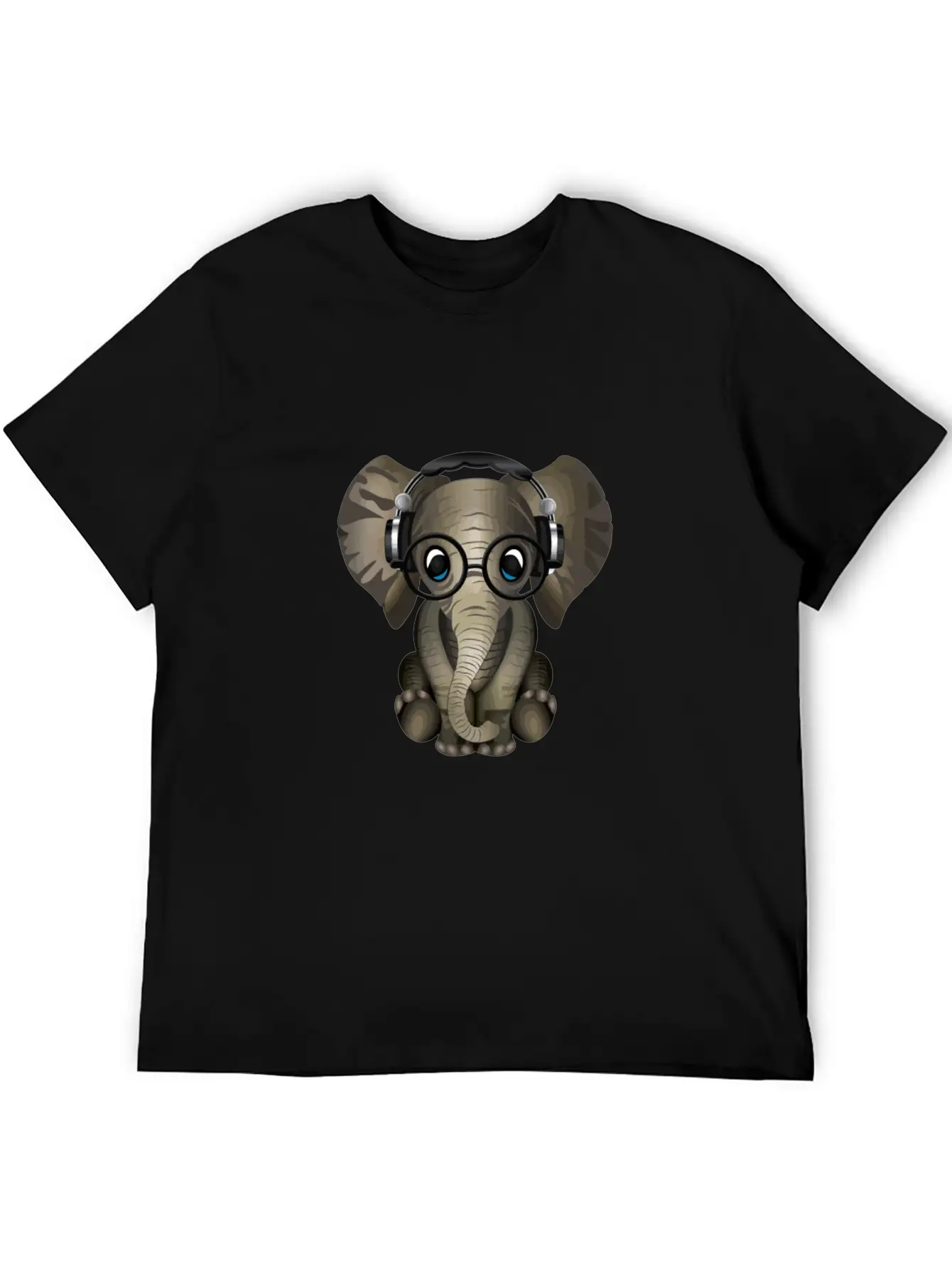Baby Elephant Dj Wearing Headphones & Glasses Gift Essential Cotton Tee For Daily Outfits – Unisex Style