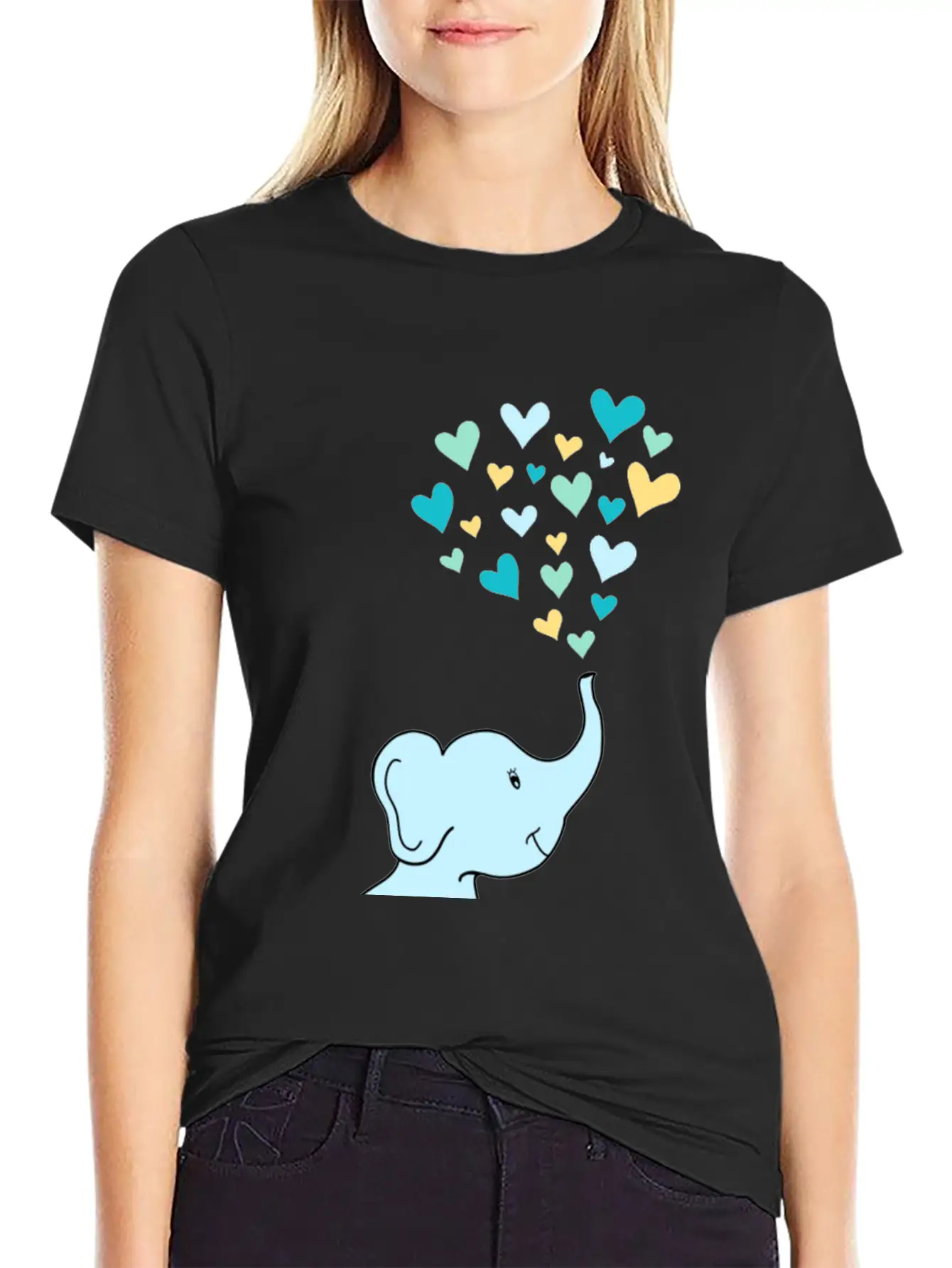 Baby Elephant Hearts Relaxed Everyday Tee – Lightweight And Durable Cotton