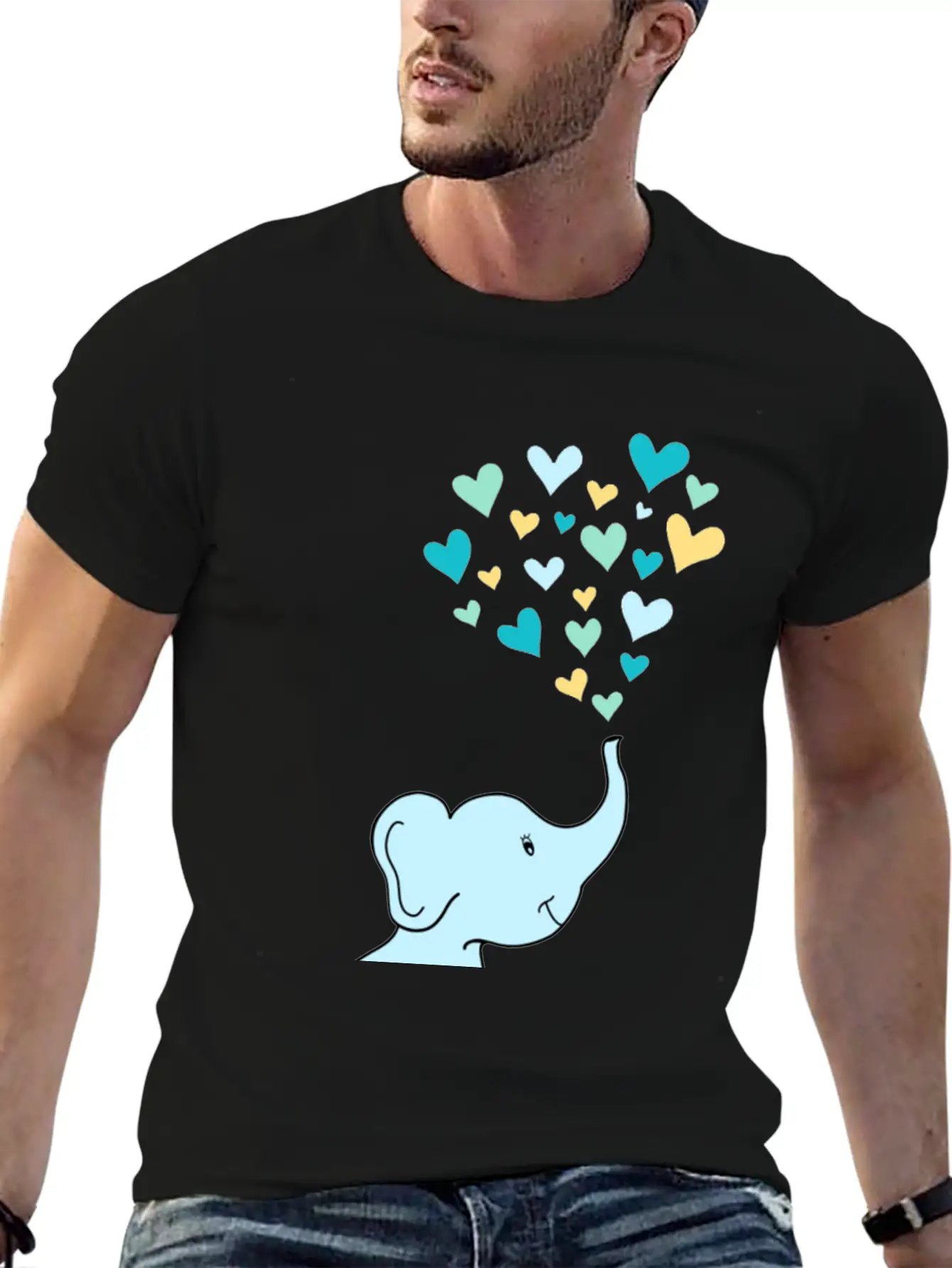 Baby Elephant Hearts Relaxed Everyday Tee – Lightweight And Durable Cotton