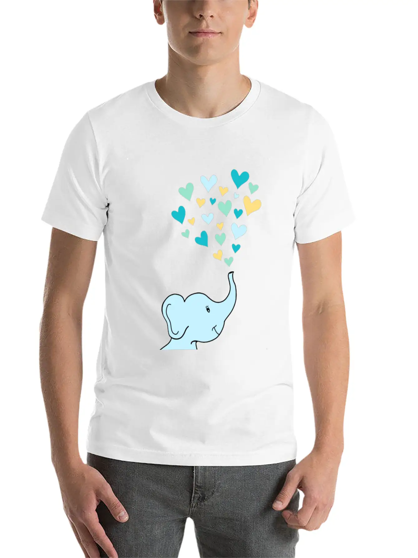 Baby Elephant Hearts Relaxed Everyday Tee – Lightweight And Durable Cotton