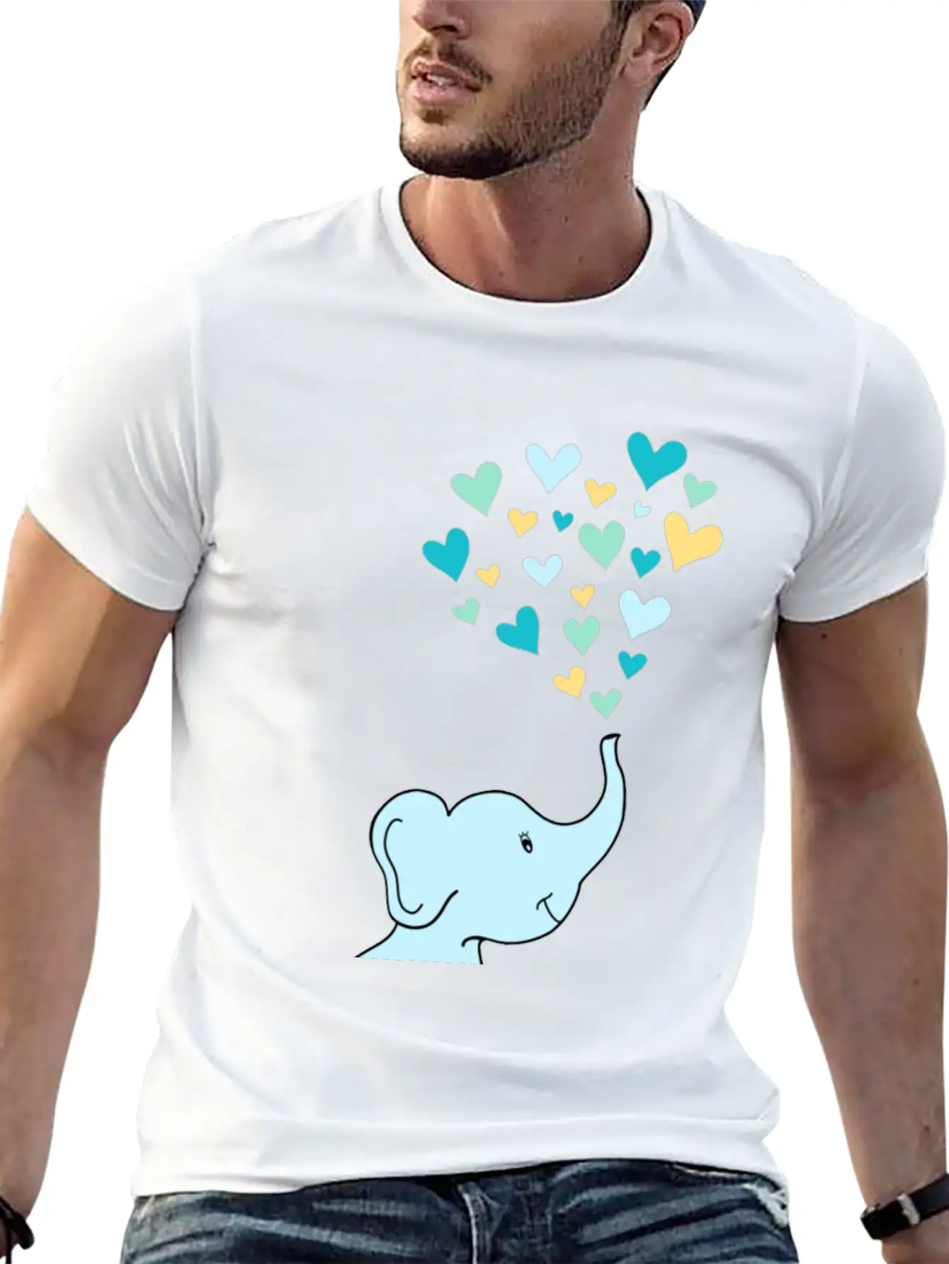 Baby Elephant Hearts Relaxed Everyday Tee – Lightweight And Durable Cotton