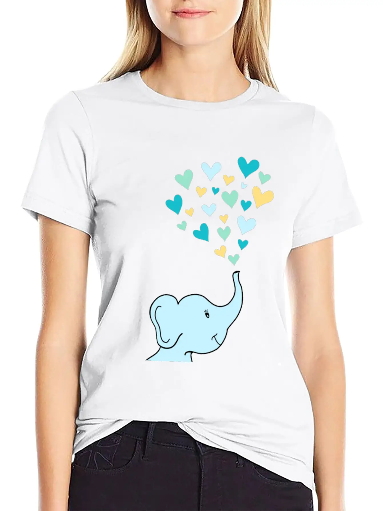 Baby Elephant Hearts Relaxed Everyday Tee – Lightweight And Durable Cotton