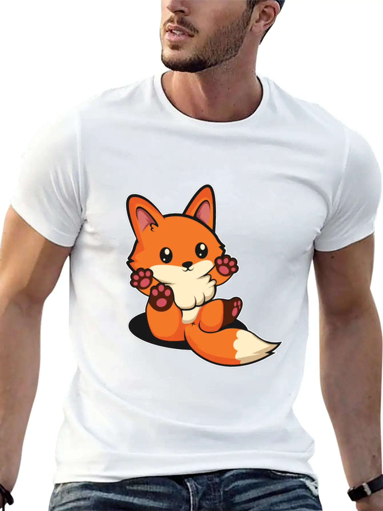 Baby Fluffy Nature Fox Lover Gift Unisex Casual T-Shirt ��� Clean Design For Daily Comfort
