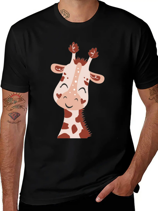 Baby Giraffe Essential Cotton Tee For Daily Outfits – Unisex Style