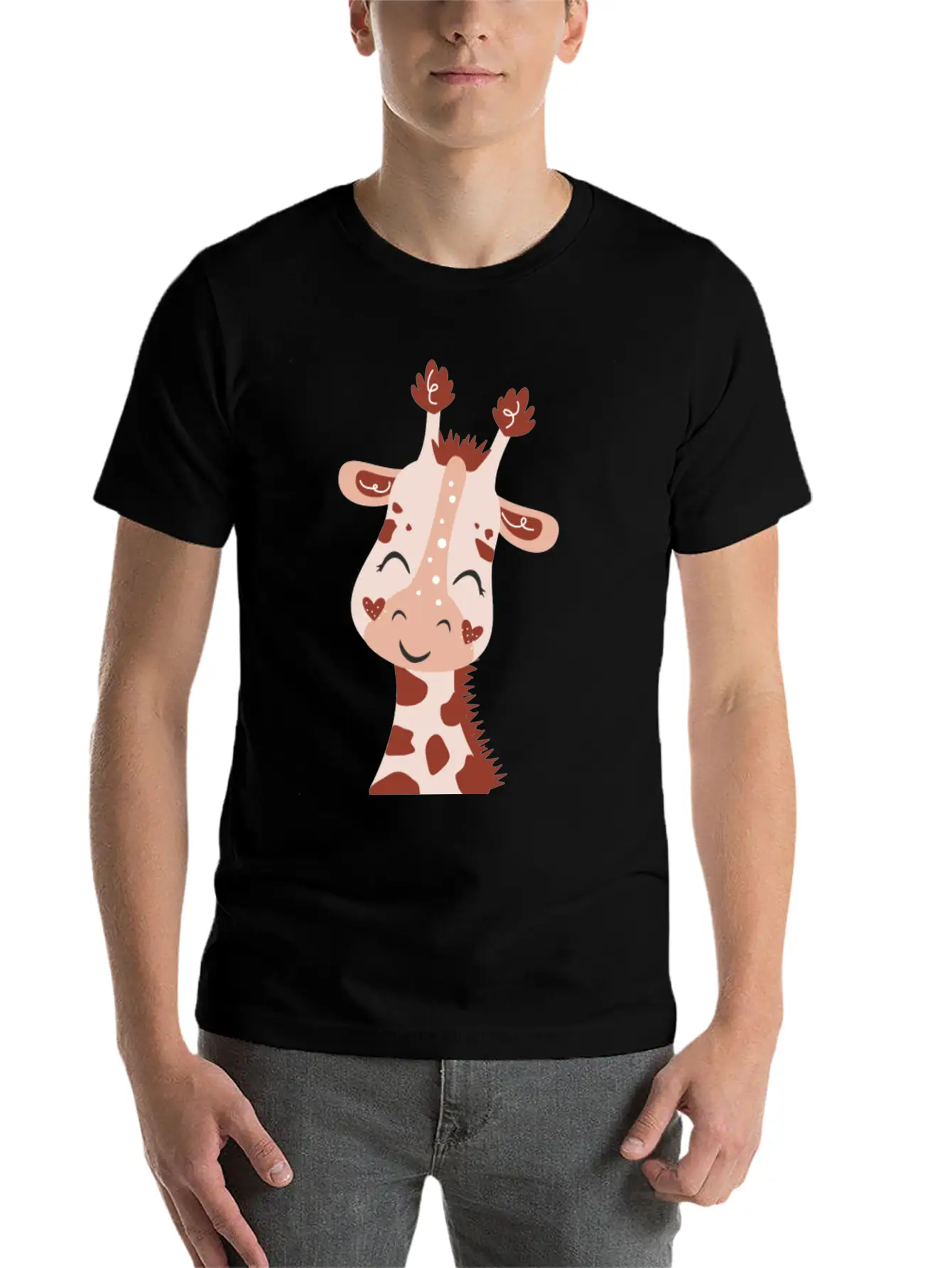 Baby Giraffe Essential Cotton Tee For Daily Outfits – Unisex Style