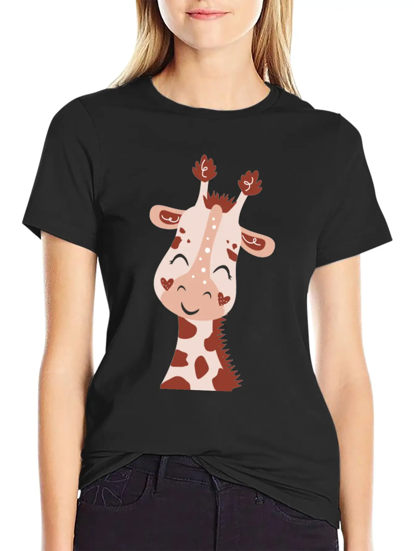 Baby Giraffe Essential Cotton Tee For Daily Outfits – Unisex Style
