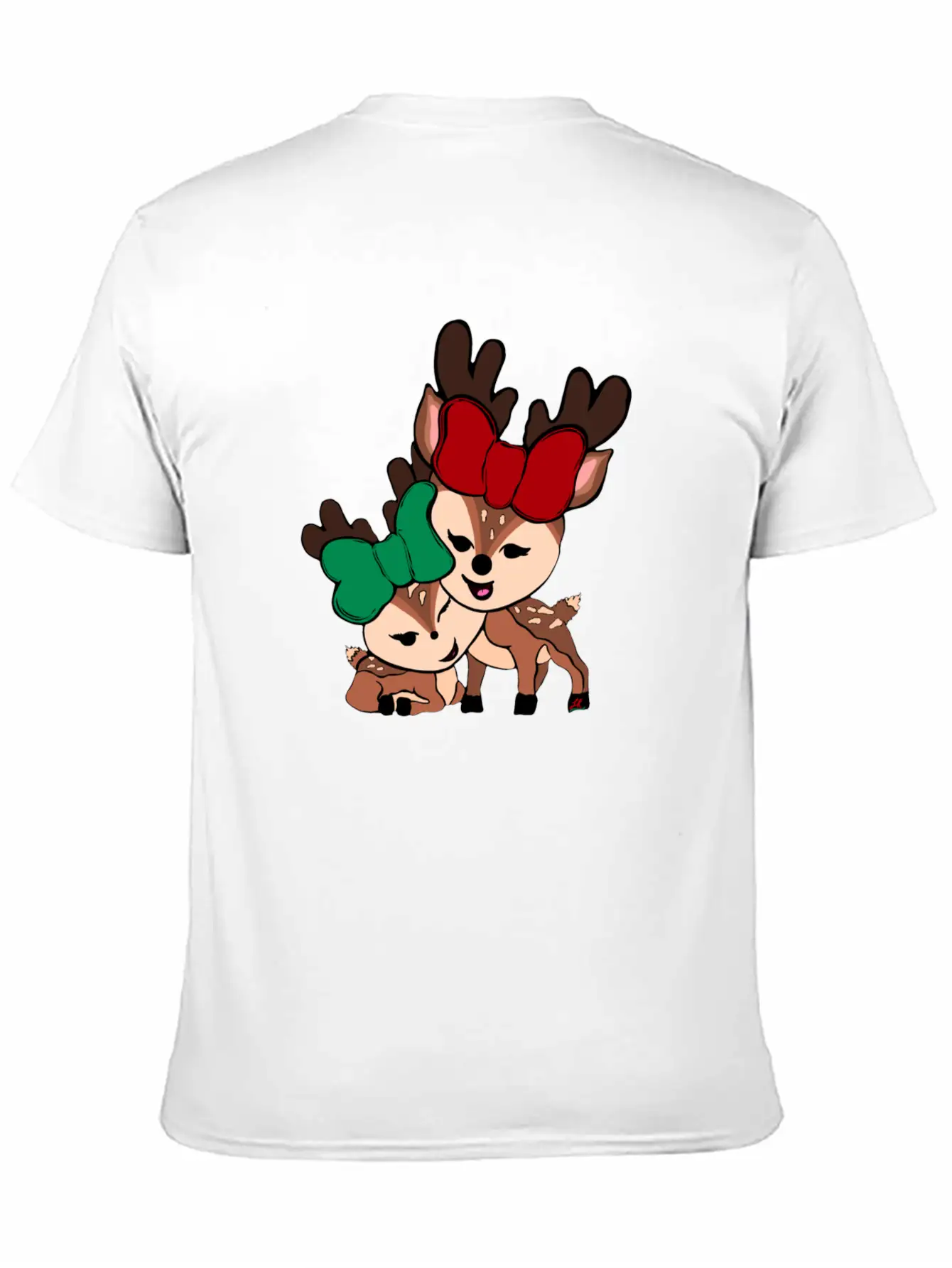 Baby Reindeer Digital Drawing By L Raya Basic Graphic T-Shirt – Daily Comfort In Soft Cotton