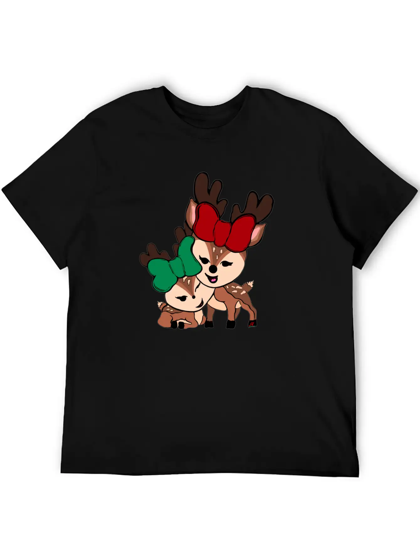 Baby Reindeer Digital Drawing By L Raya Basic Graphic T-Shirt – Daily Comfort In Soft Cotton
