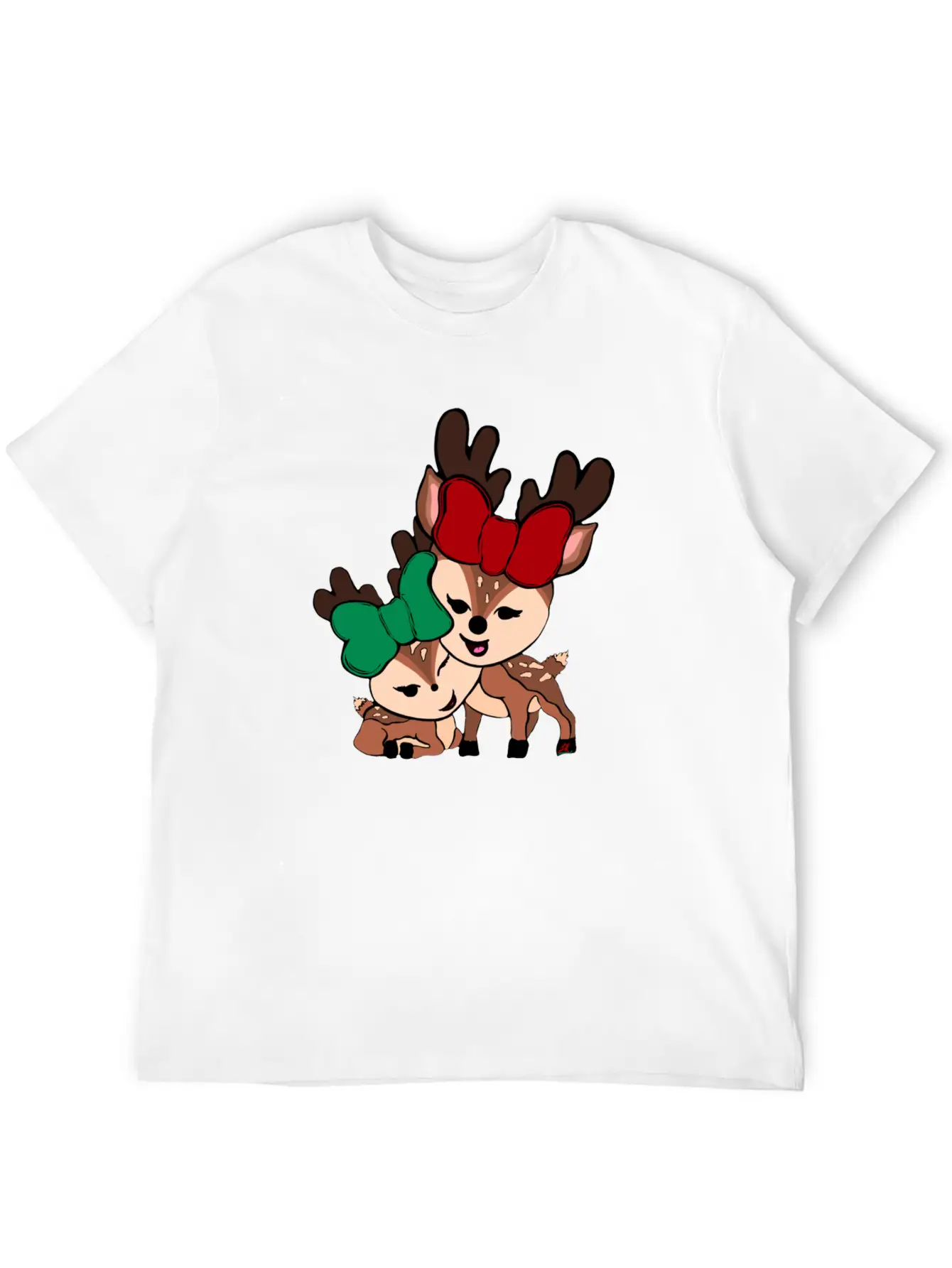 Baby Reindeer Digital Drawing By L Raya Basic Graphic T-Shirt – Daily Comfort In Soft Cotton