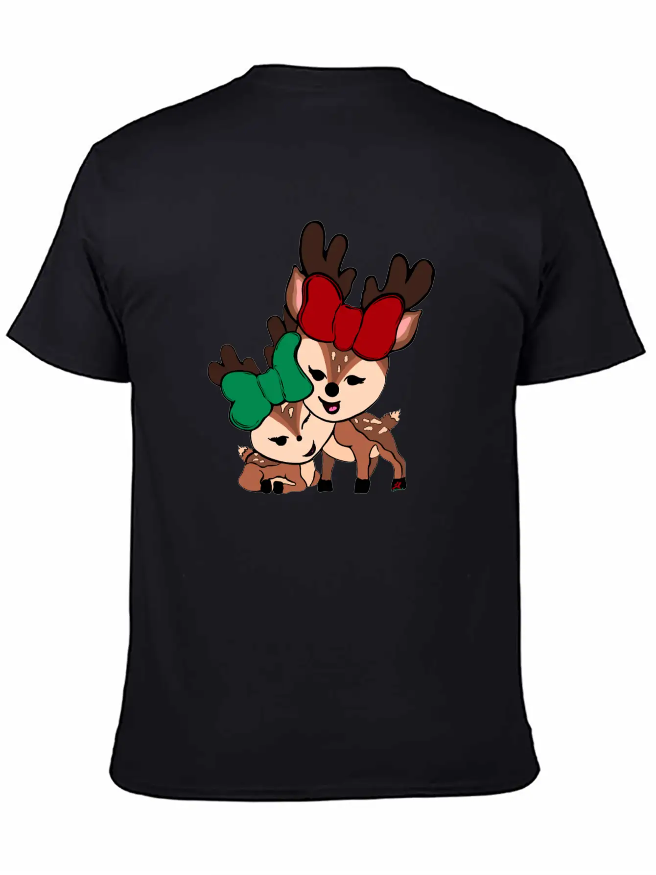 Baby Reindeer Digital Drawing By L Raya Basic Graphic T-Shirt – Daily Comfort In Soft Cotton