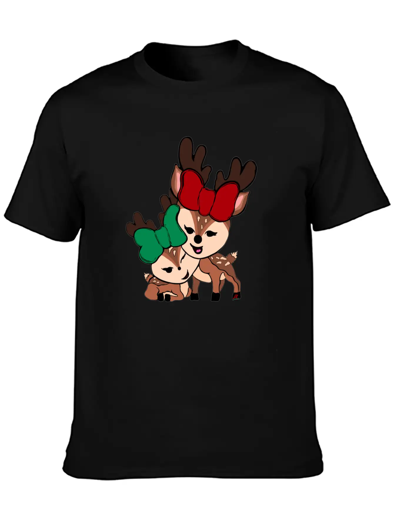Baby Reindeer Digital Drawing By L Raya Basic Graphic T-Shirt – Daily Comfort In Soft Cotton