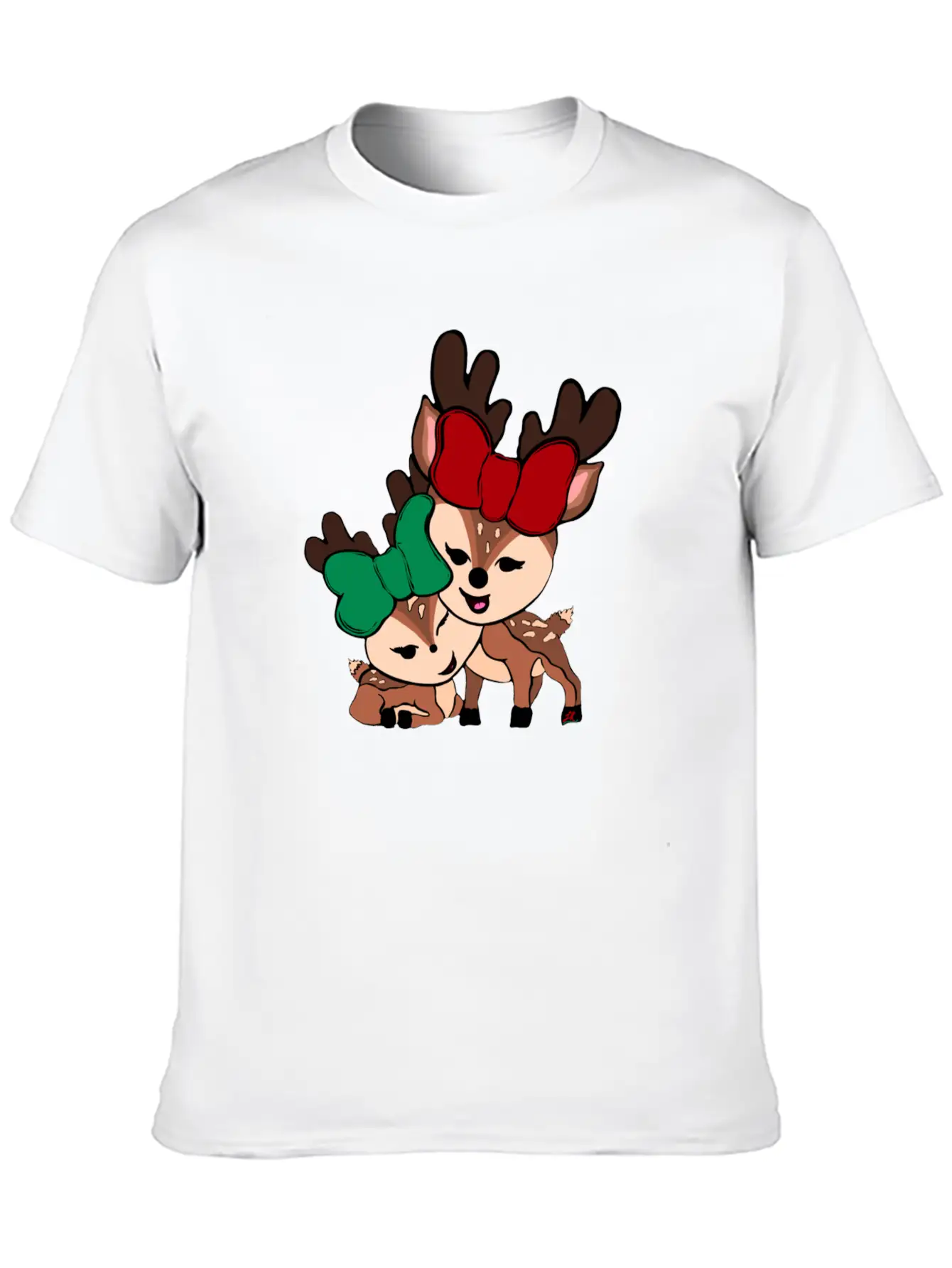 Baby Reindeer Digital Drawing By L Raya Basic Graphic T-Shirt – Daily Comfort In Soft Cotton