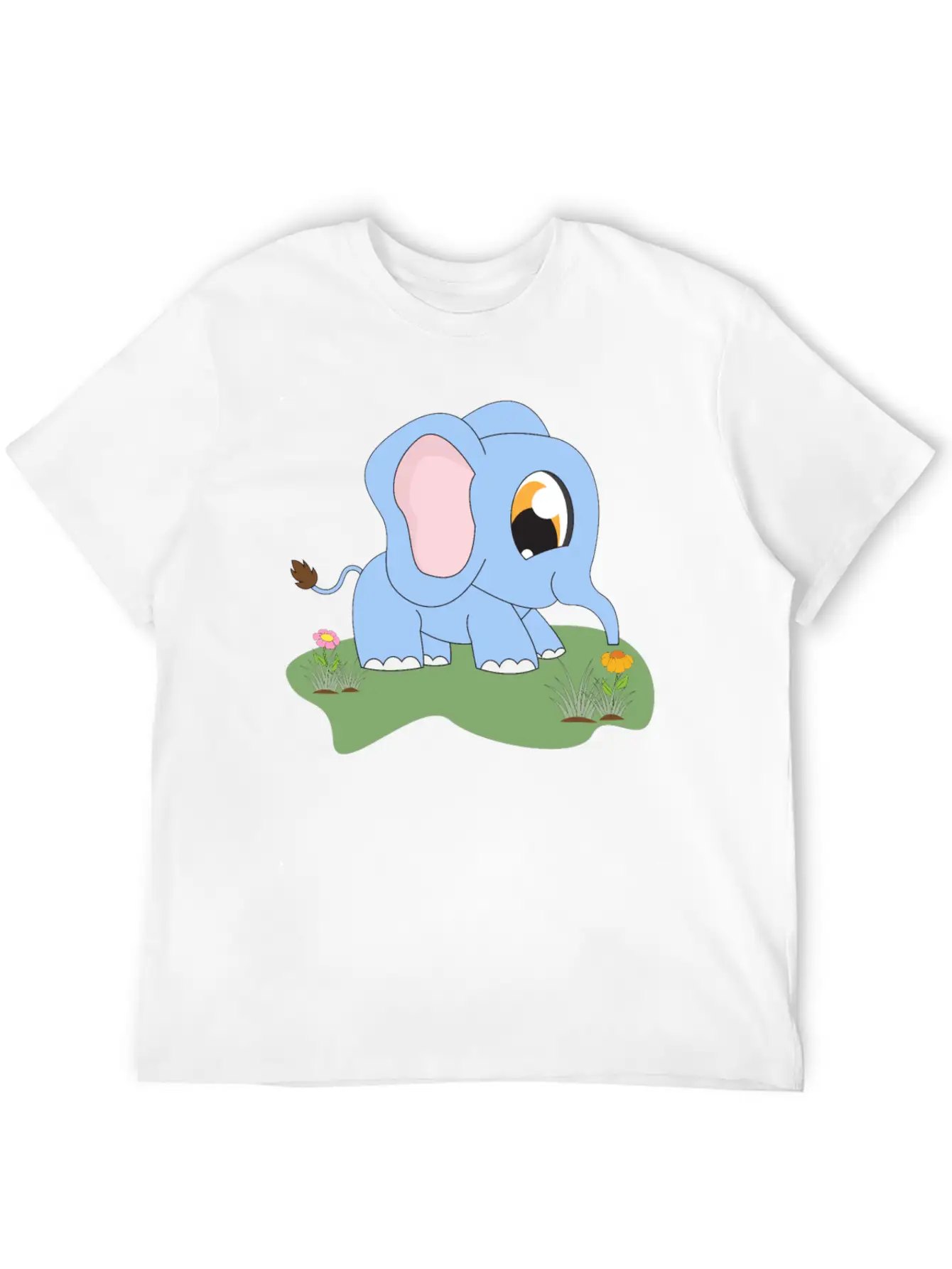 Baby Trunk Elephant Carton Animal Motif Lightweight Cotton T-Shirt – Daily Comfort Graphic Shirt