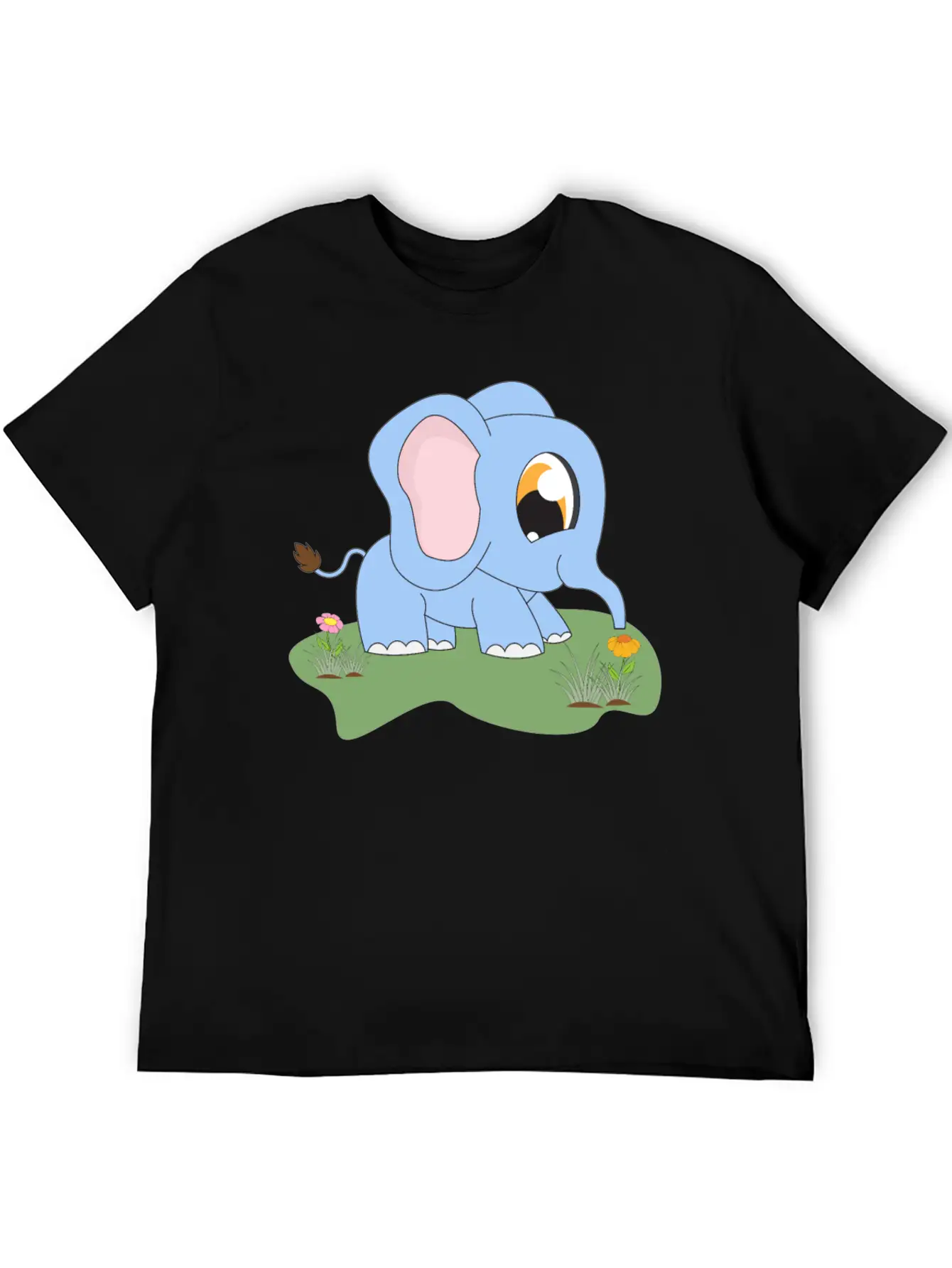 Baby Trunk Elephant Carton Animal Motif Lightweight Cotton T-Shirt – Daily Comfort Graphic Shirt