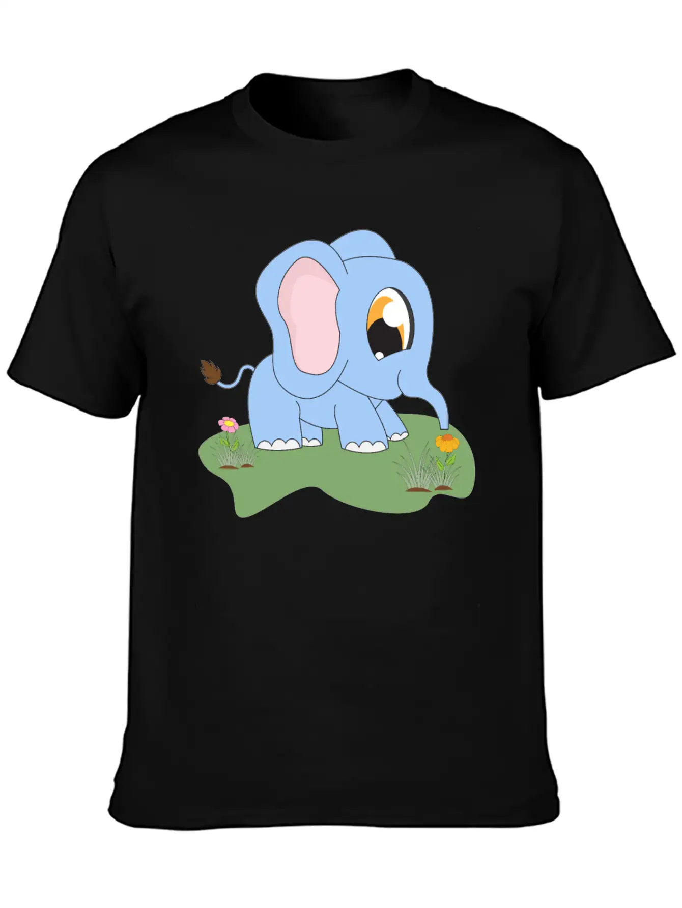 Baby Trunk Elephant Carton Animal Motif Lightweight Cotton T-Shirt – Daily Comfort Graphic Shirt