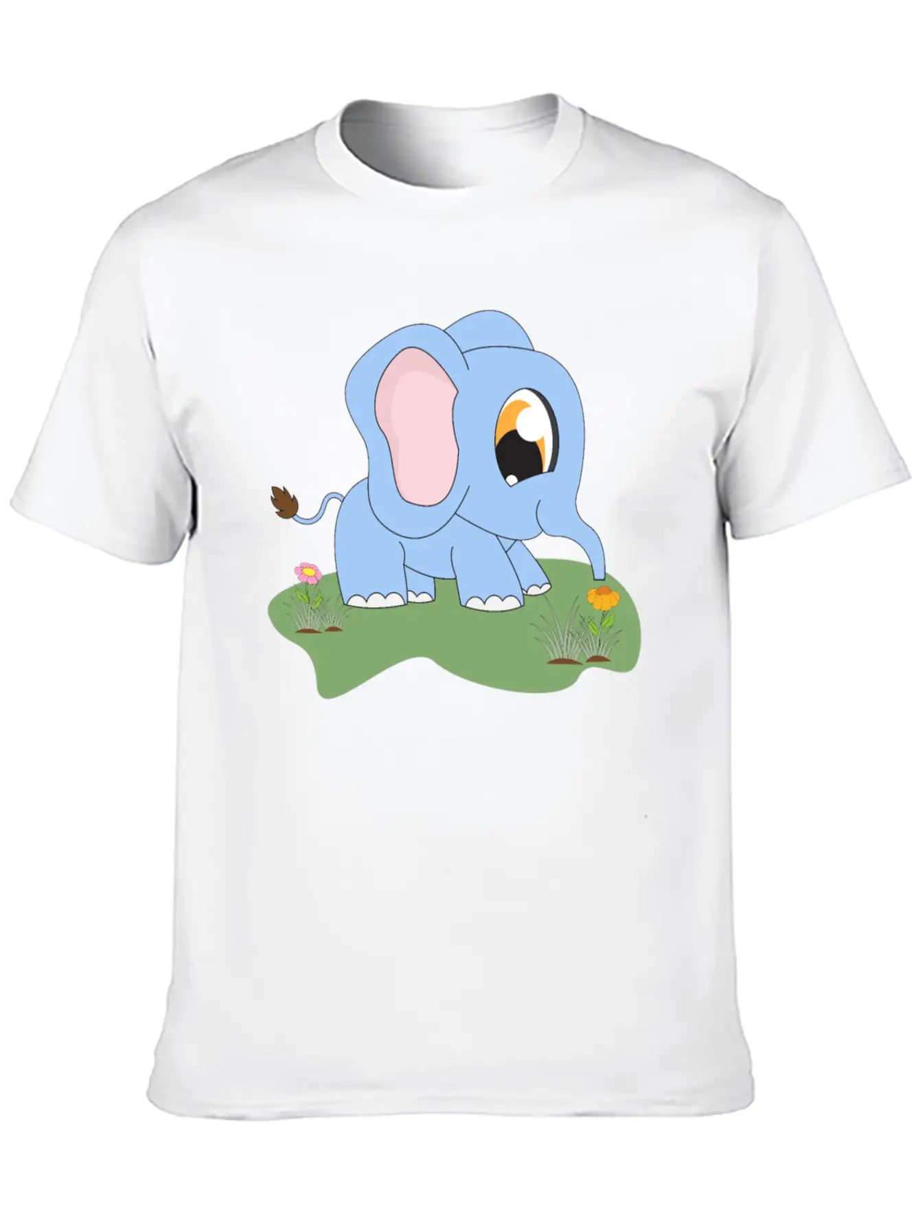 Baby Trunk Elephant Carton Animal Motif Lightweight Cotton T-Shirt – Daily Comfort Graphic Shirt