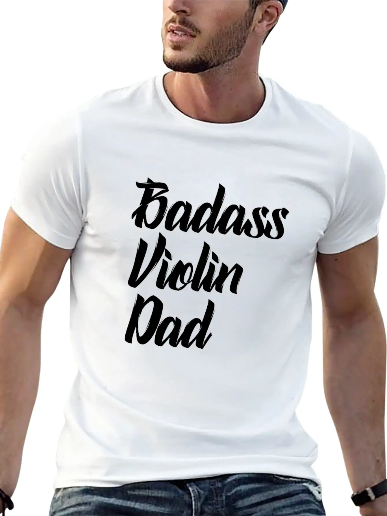 Badass Violin Dad Basic Graphic T-Shirt – Daily Comfort In Soft Cotton
