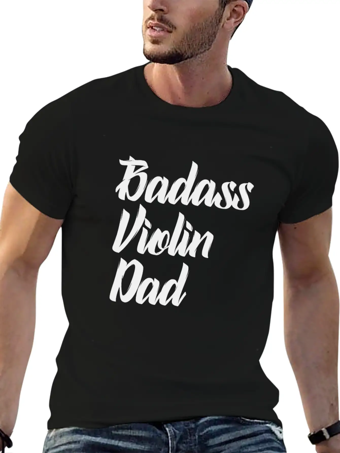 Badass Violin Dad Basic Graphic T-Shirt – Daily Comfort In Soft Cotton
