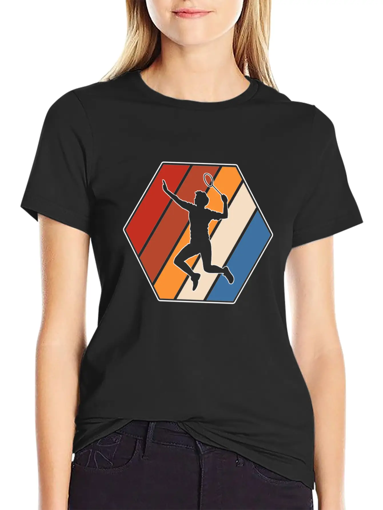 Badminton Retro Modern Fit Casual T-Shirt – Clean And Versatile Design