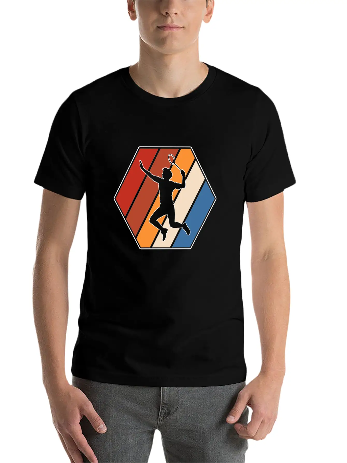 Badminton Retro Modern Fit Casual T-Shirt – Clean And Versatile Design