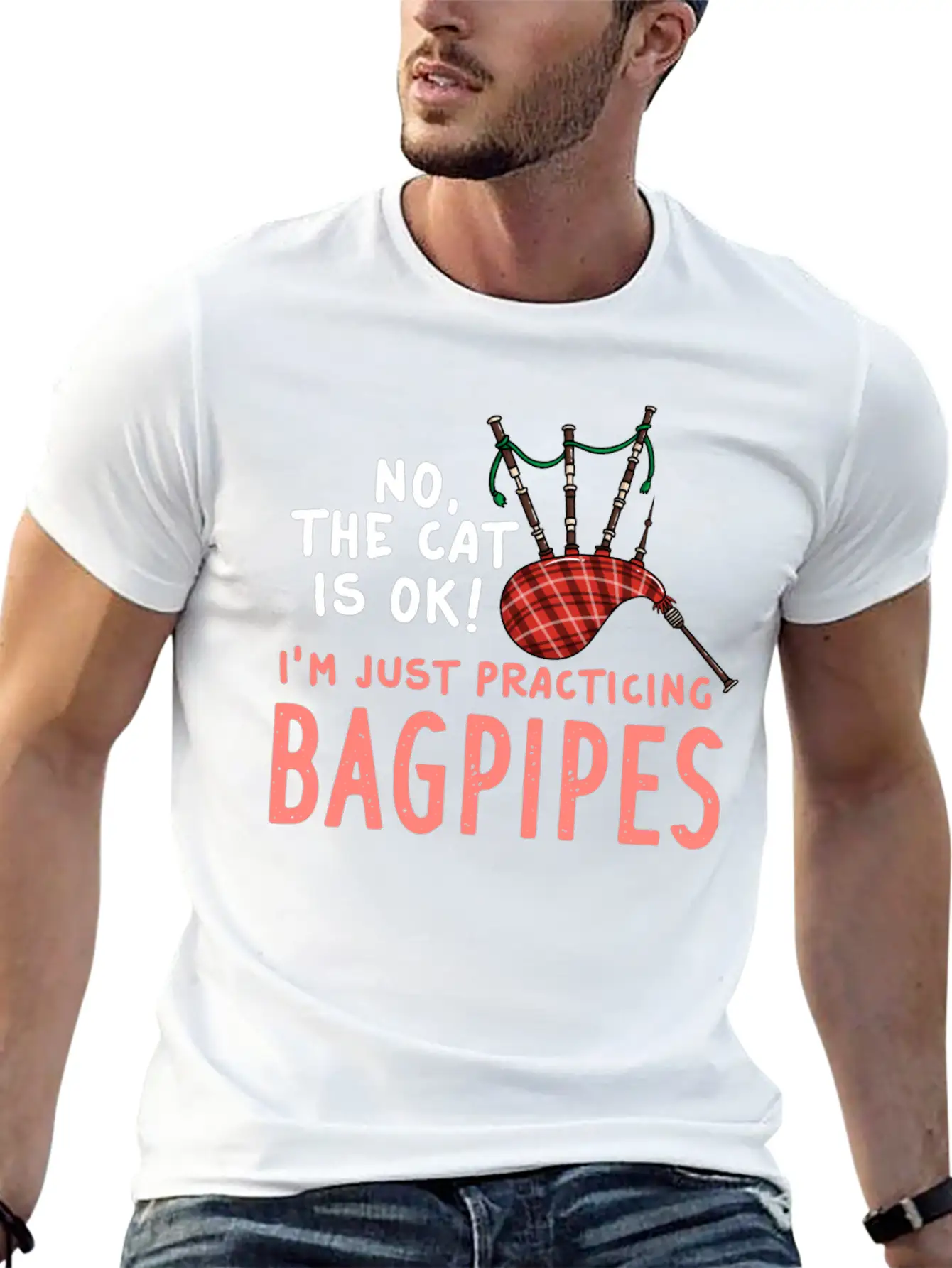 Bagpipe Music Gift Instrument Beginner Unisex Casual T-Shirt – Clean Design For Daily Comfort