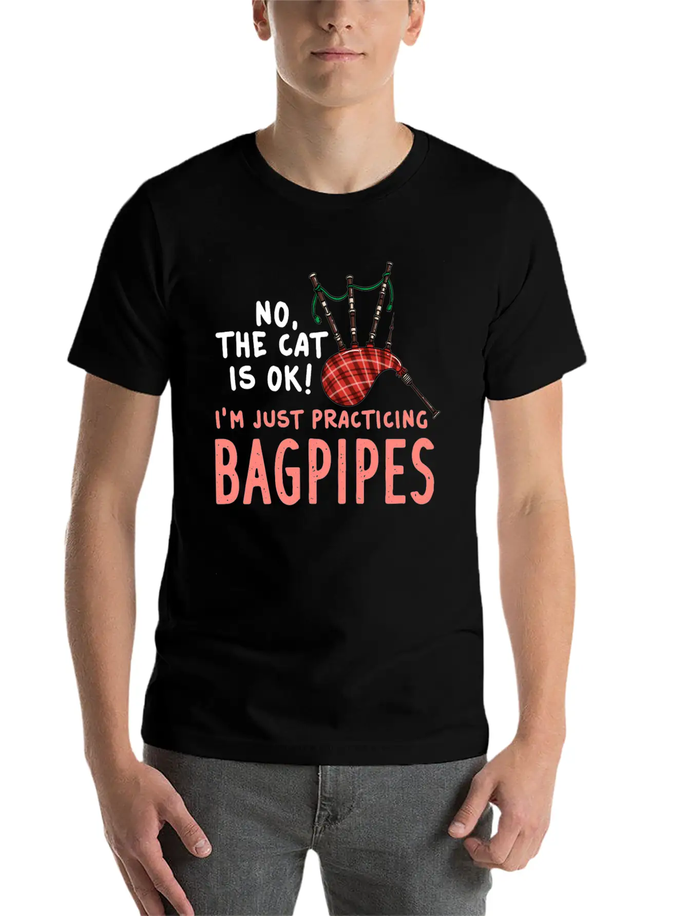 Bagpipe Music Gift Instrument Beginner Unisex Casual T-Shirt – Clean Design For Daily Comfort