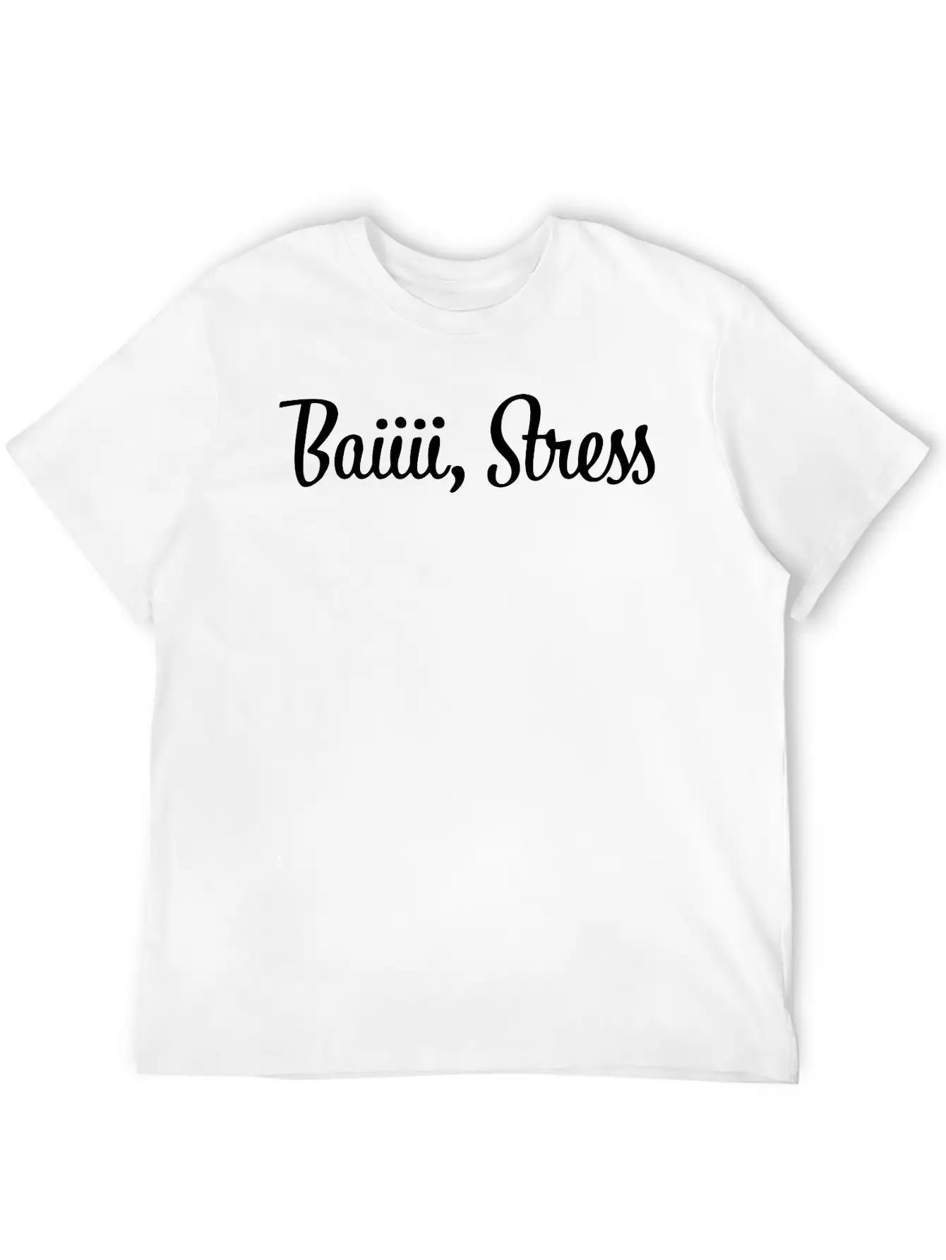 Baiiii Stress Classic Fit Graphic Tee For Daily Comfort – Unisex Cotton Shirt