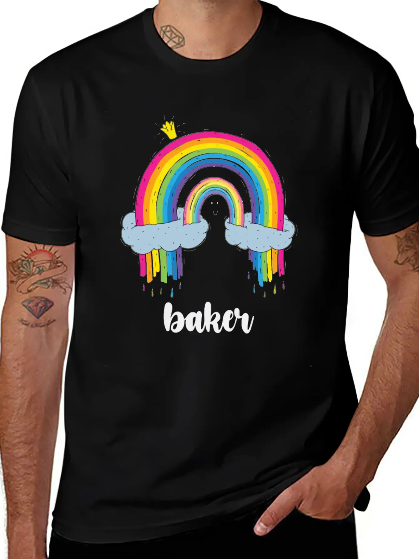 Baker Cute Boho Rainbow Unisex Casual T-Shirt – Clean Design For Daily Comfort