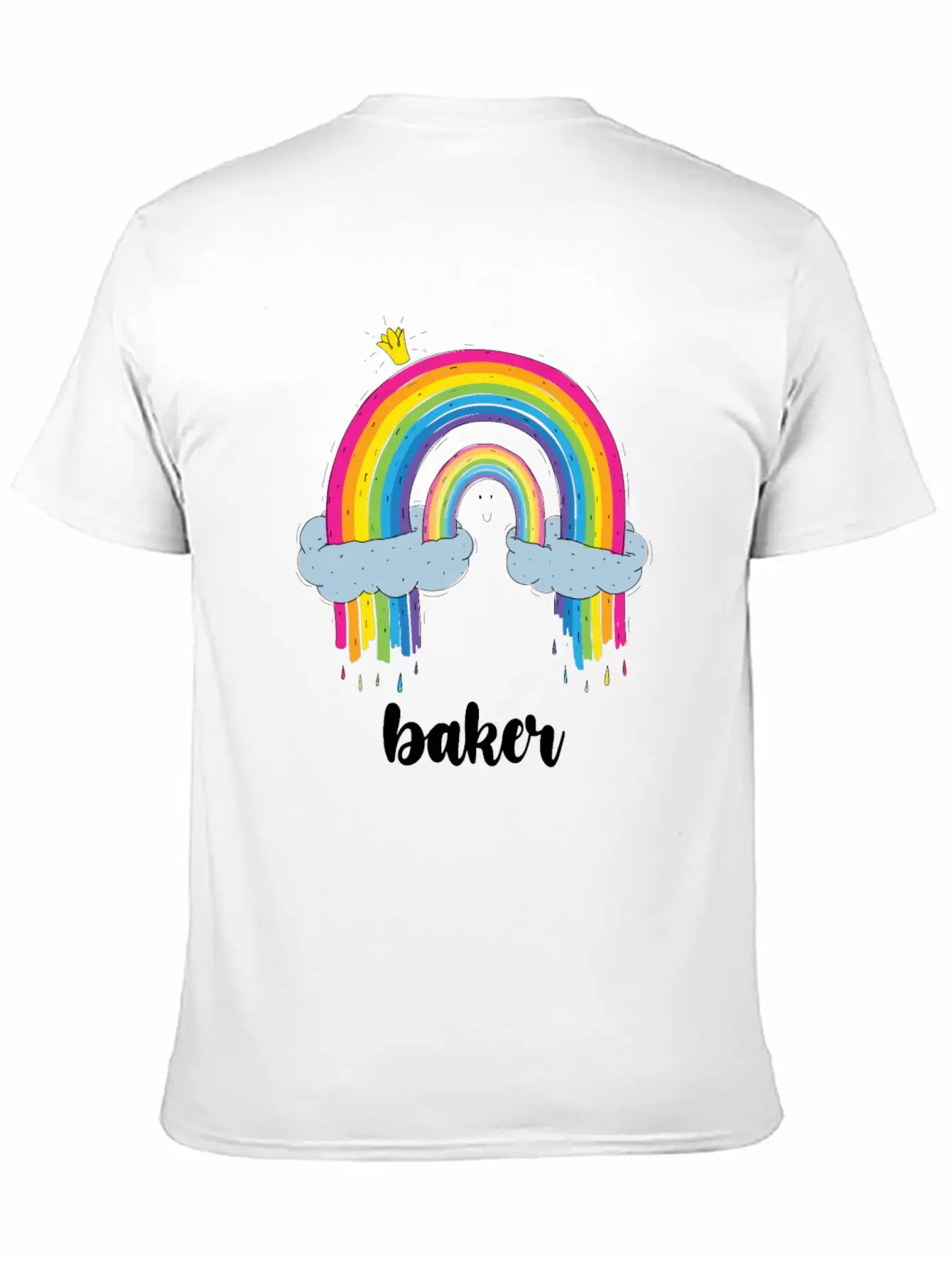 Baker Cute Boho Rainbow Unisex Casual T-Shirt – Clean Design For Daily Comfort